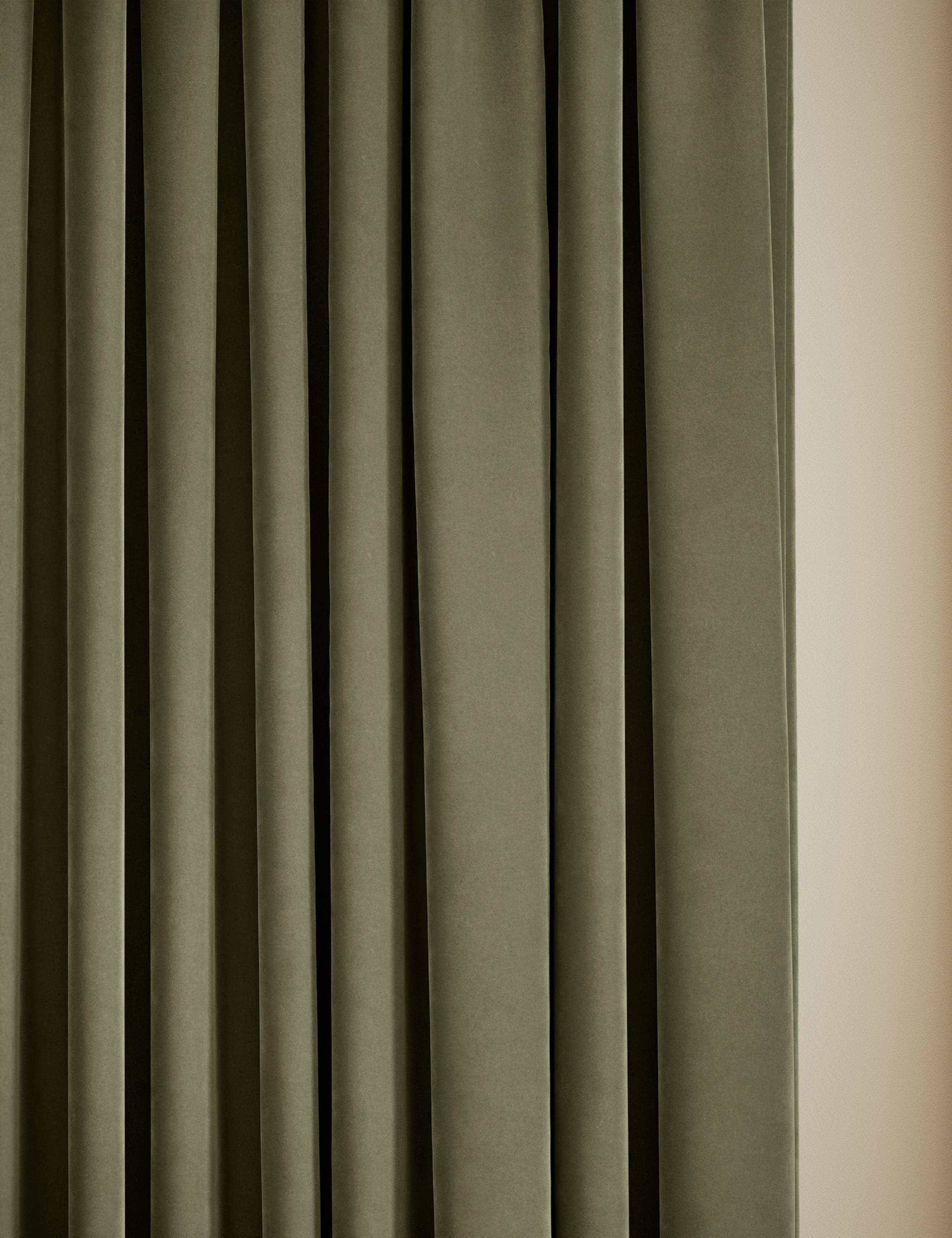Velvet Pencil Pleat Curtains 2 of 5