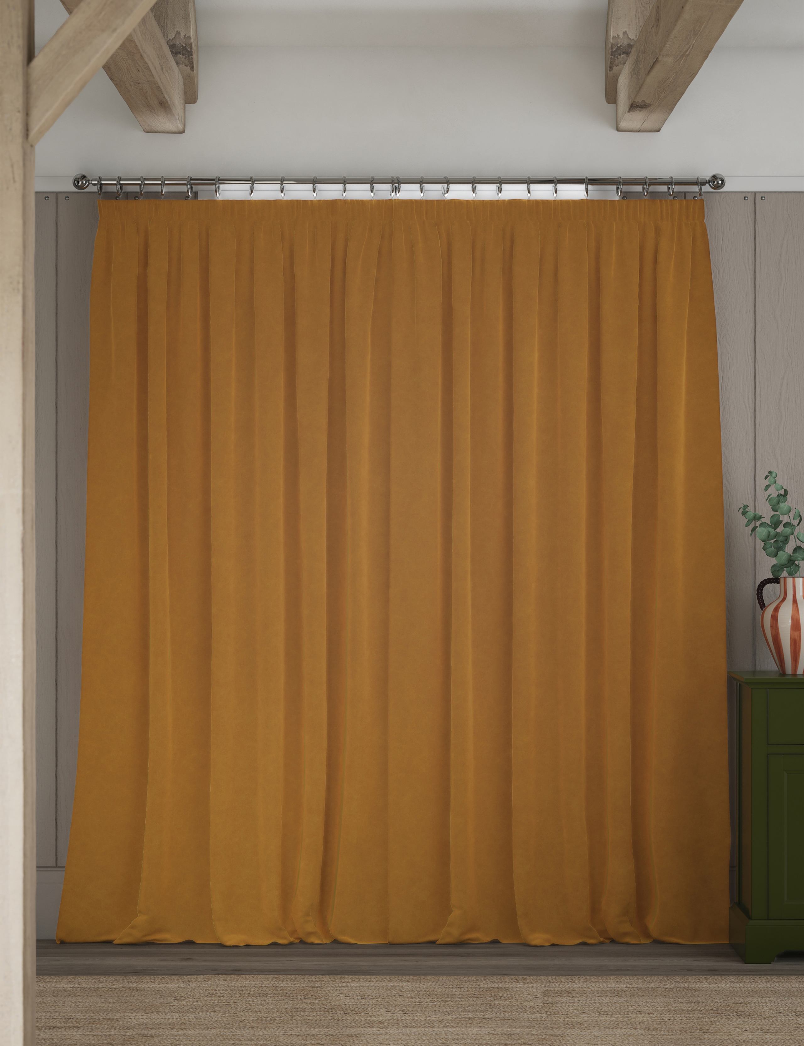 Velvet Pencil Pleat Curtains 4 of 4