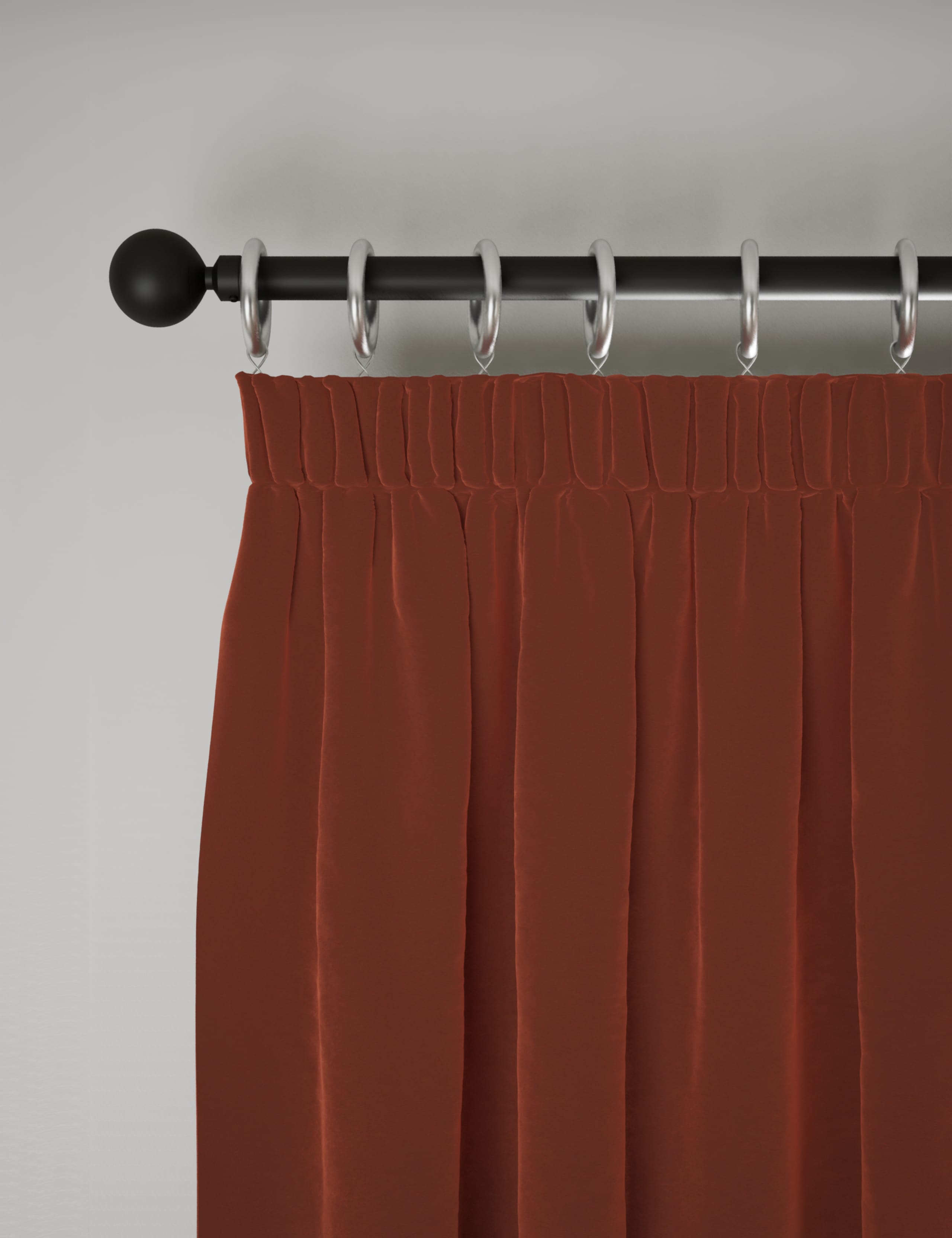 Velvet Pencil Pleat Curtains 1 of 5