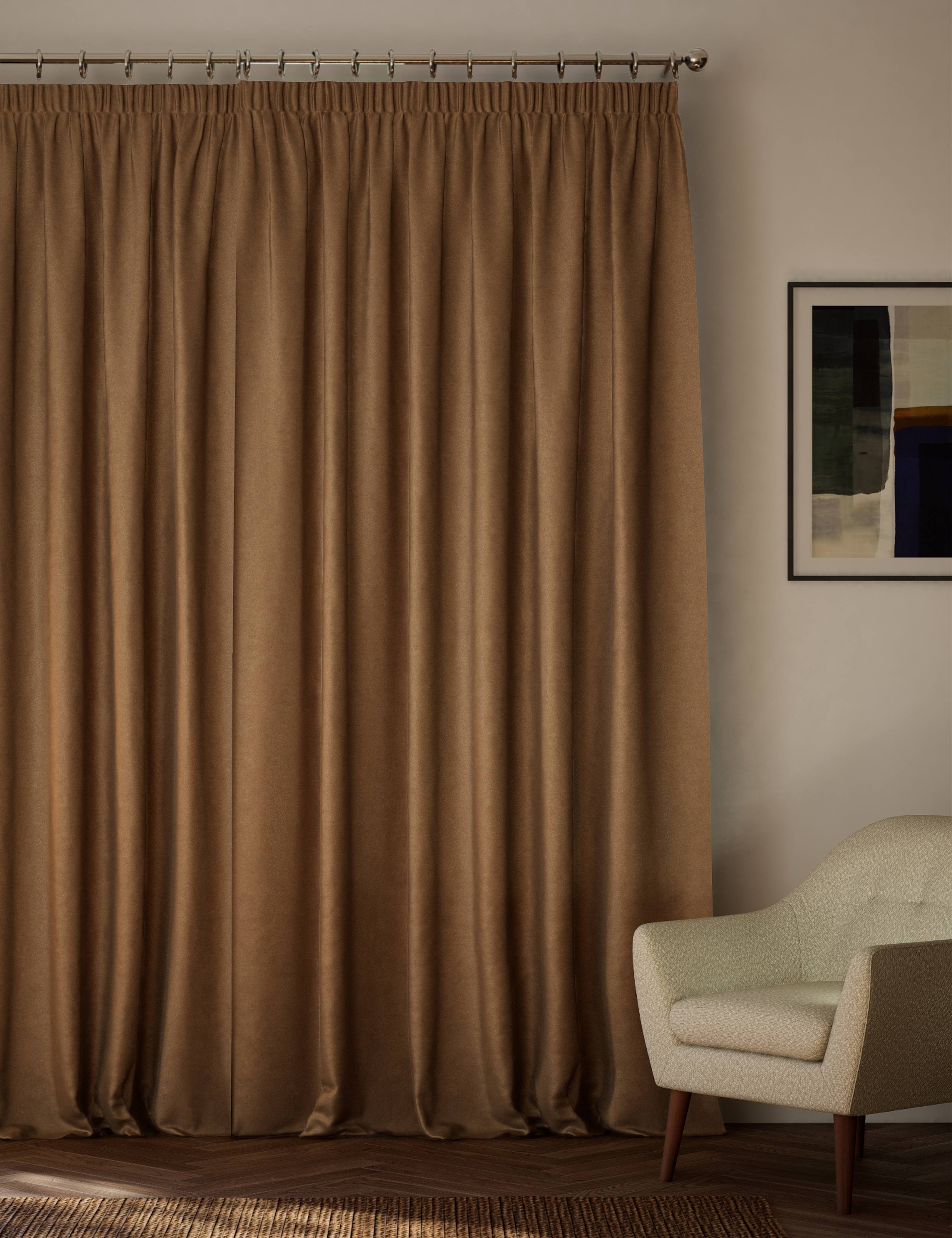 Velvet Pencil Pleat Curtains 4 of 4