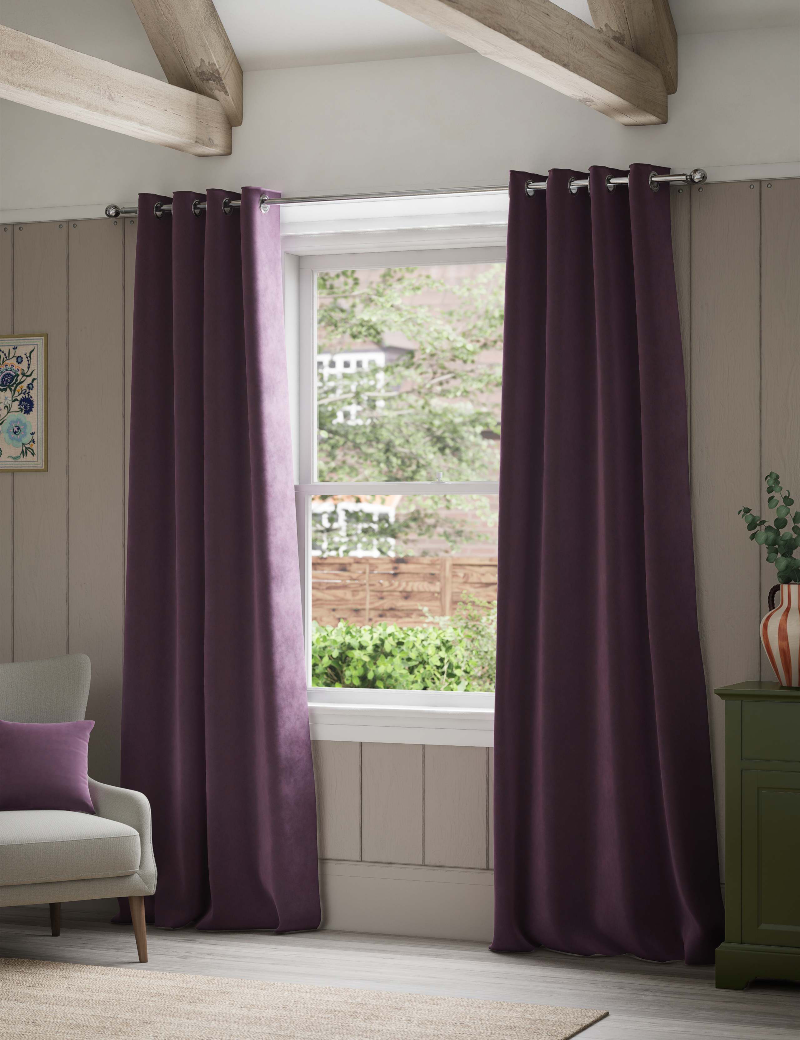 Velvet Eyelet Curtains 3 of 4
