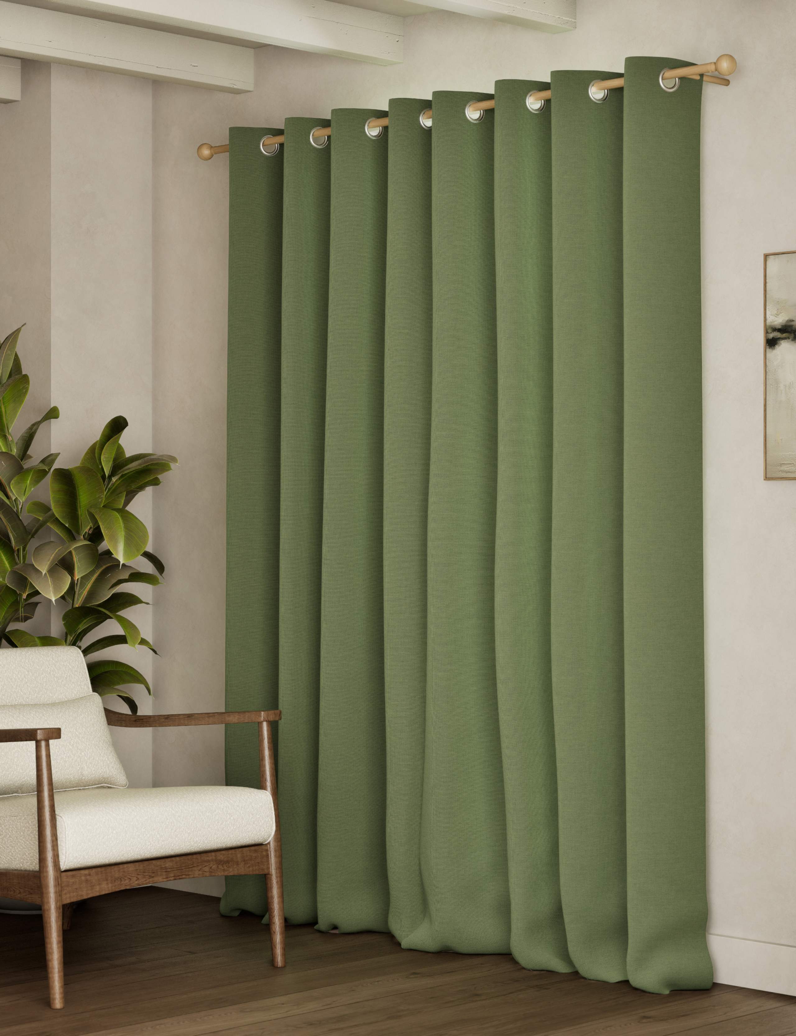 Brushed Eyelet Blackout Thermal Curtains 4 of 4