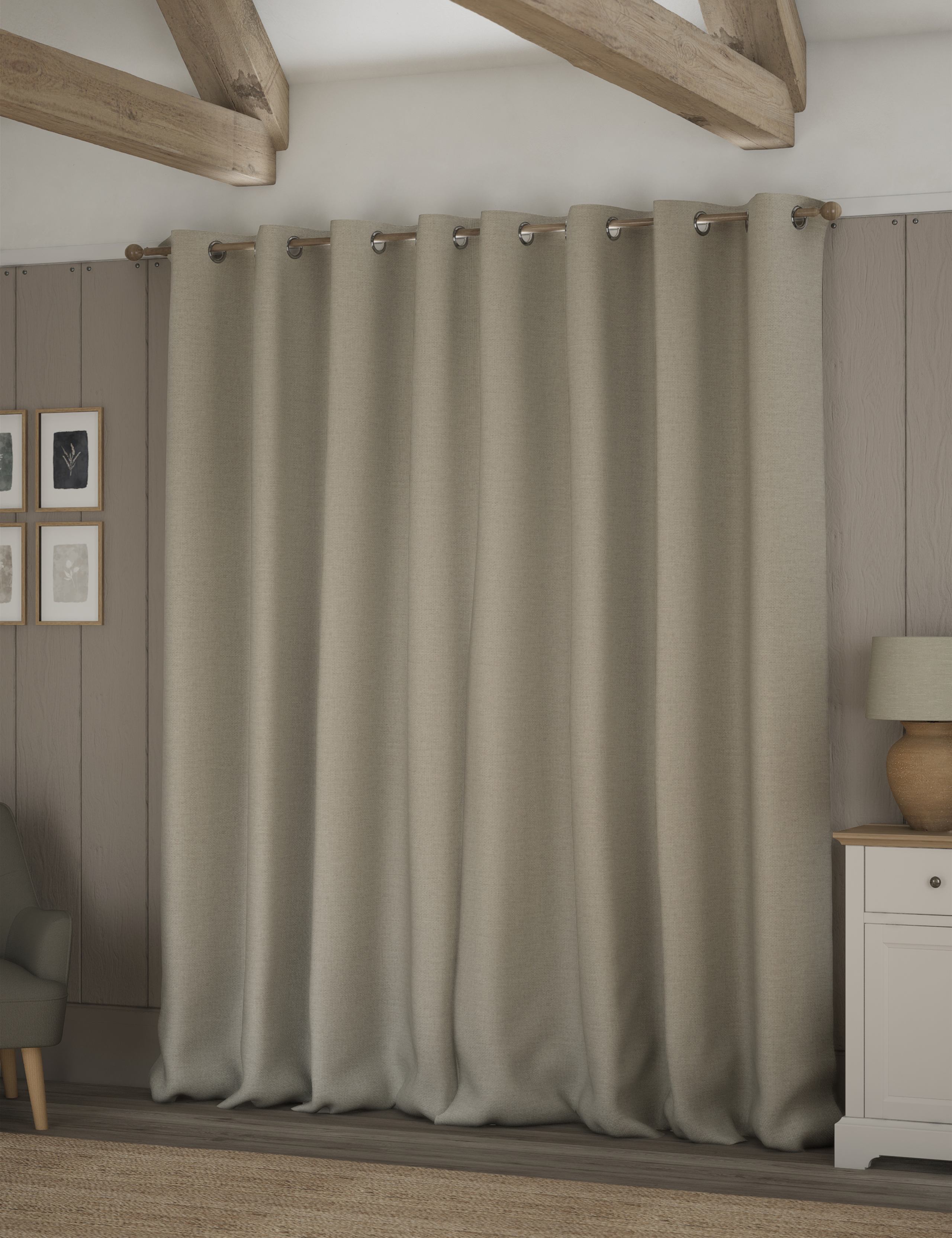 Brushed Eyelet Blackout Thermal Curtains 4 of 4