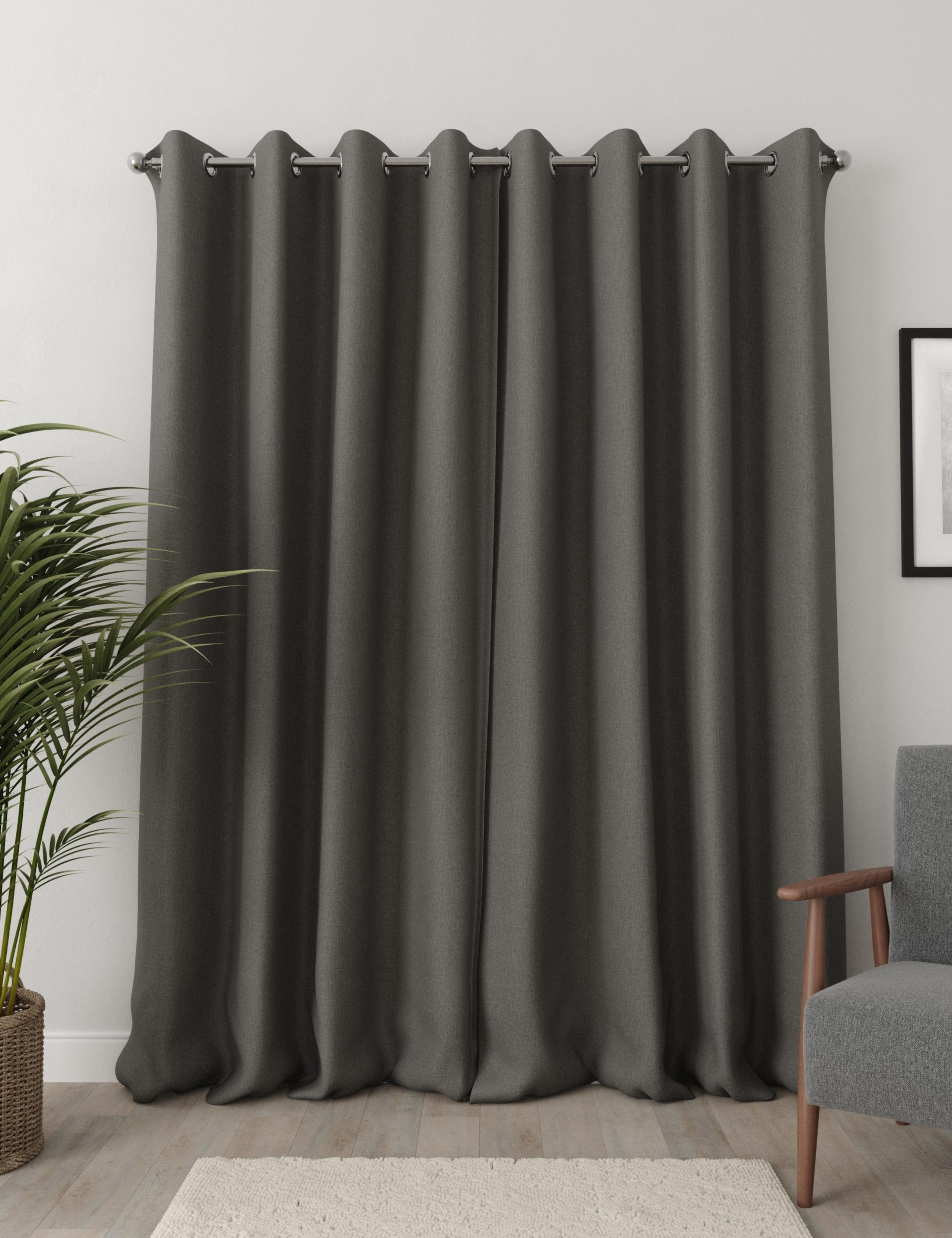 Brushed Eyelet Blackout Thermal Curtains 4 of 4