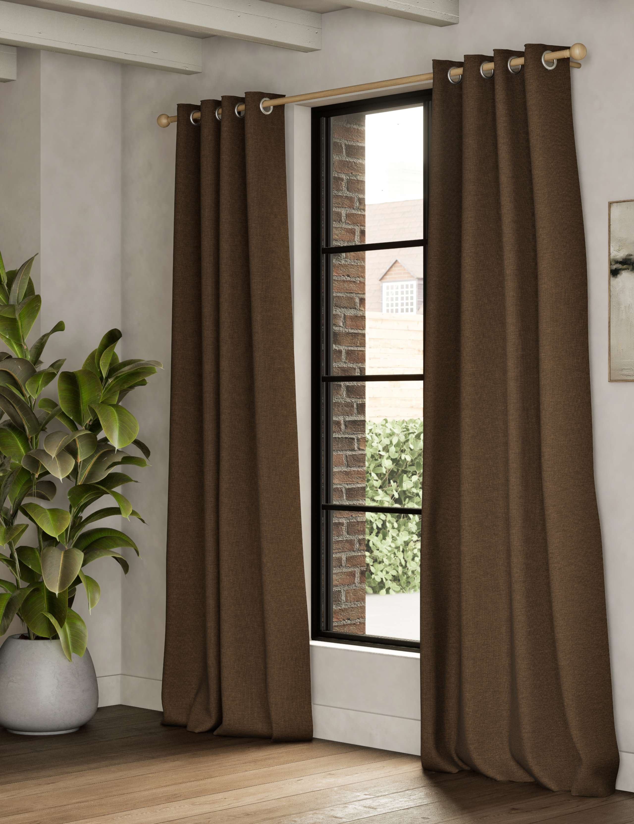 Brushed Eyelet Blackout Thermal Curtains 3 of 5