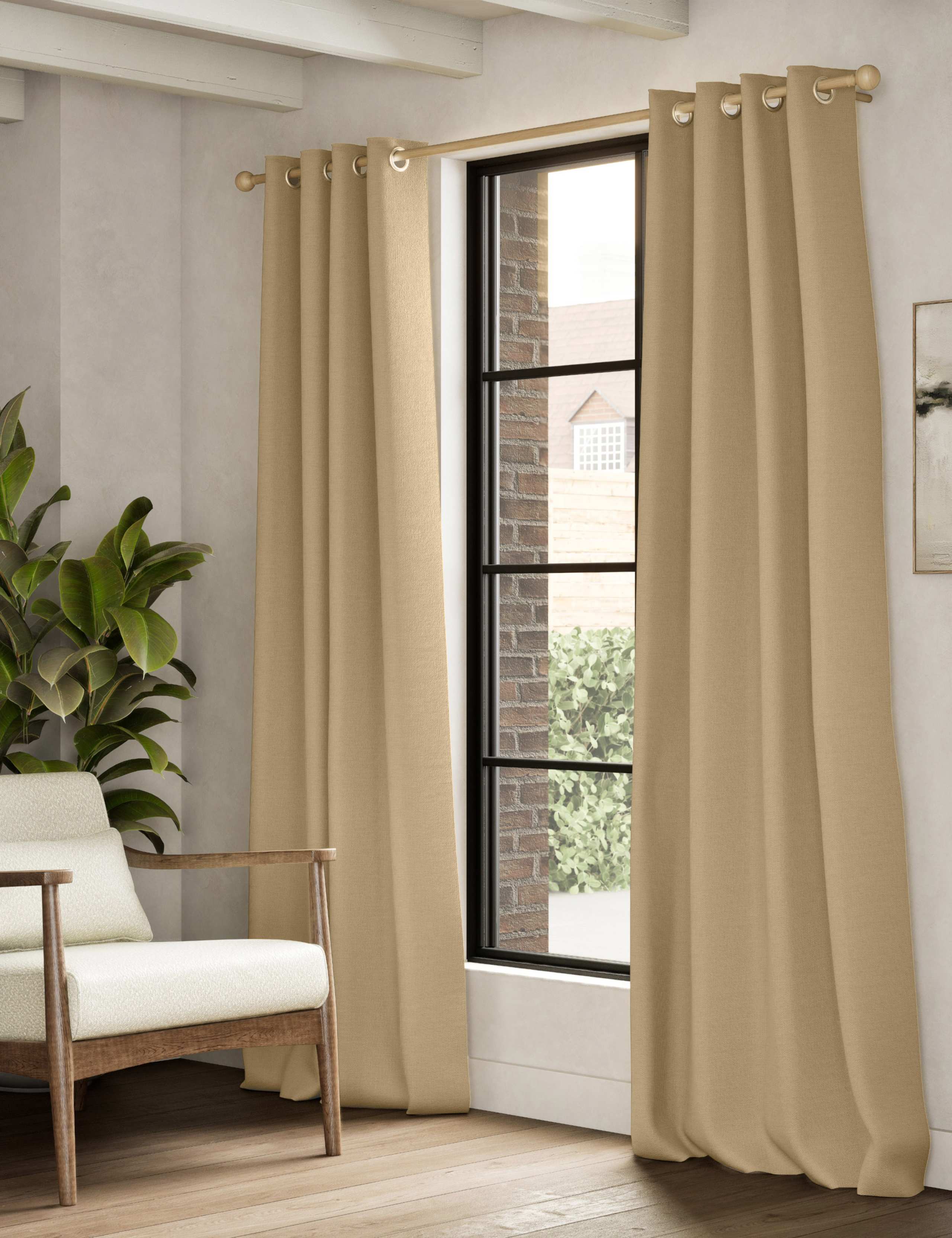Brushed Eyelet Blackout Thermal Curtains 3 of 4