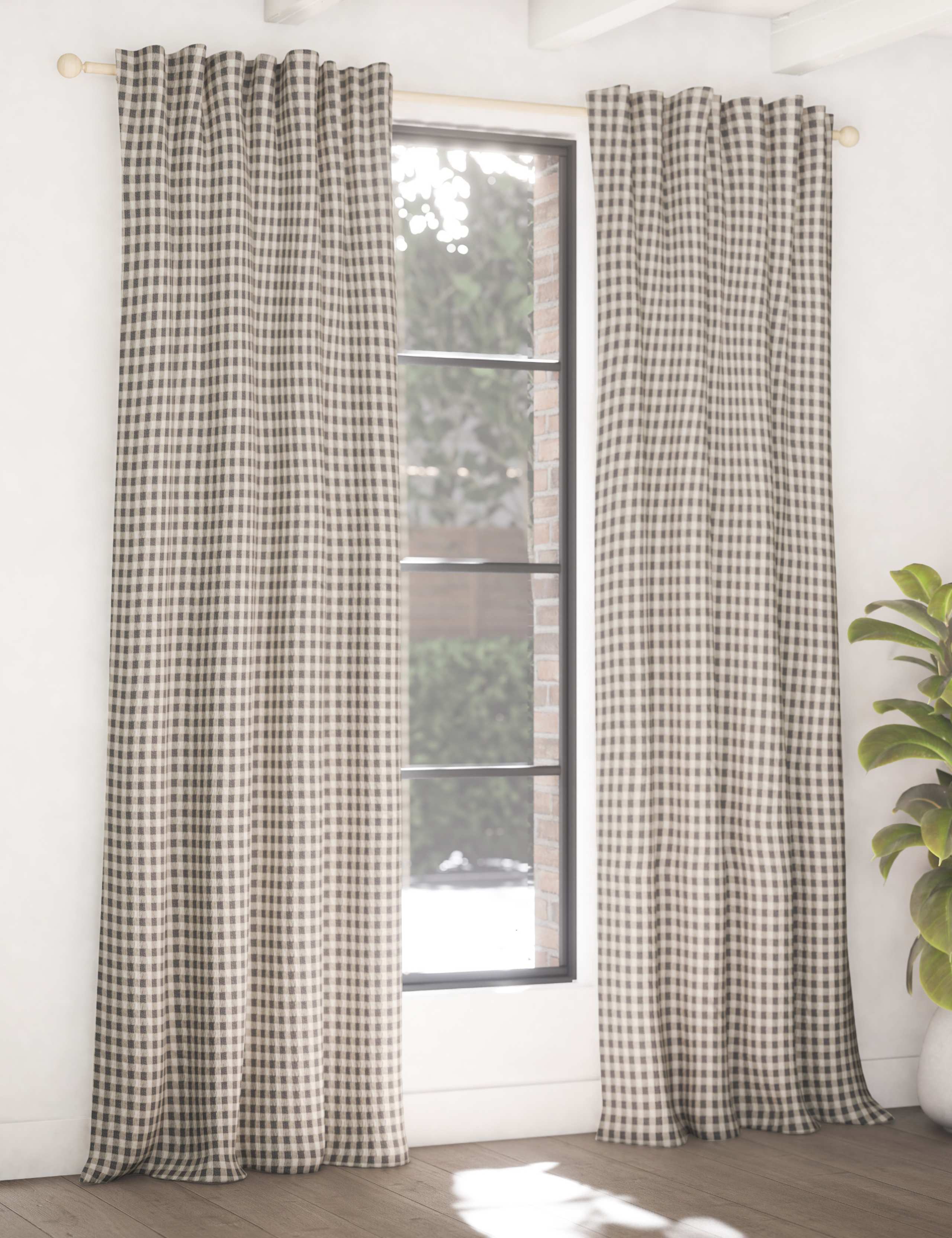 Chenille Gingham Multiway Blackout Curtains 3 of 5
