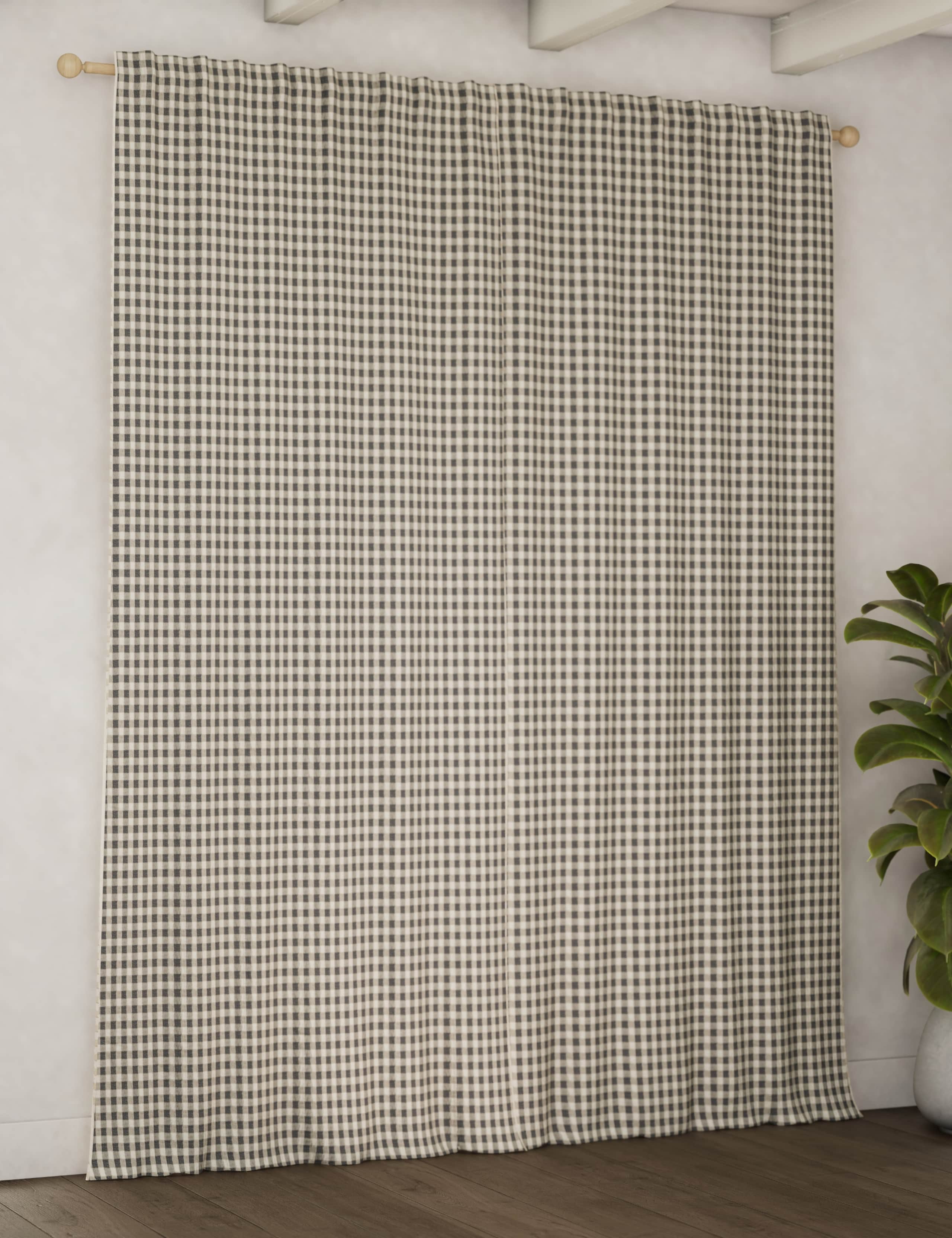 Chenille Gingham Multiway Blackout Curtains 4 of 5
