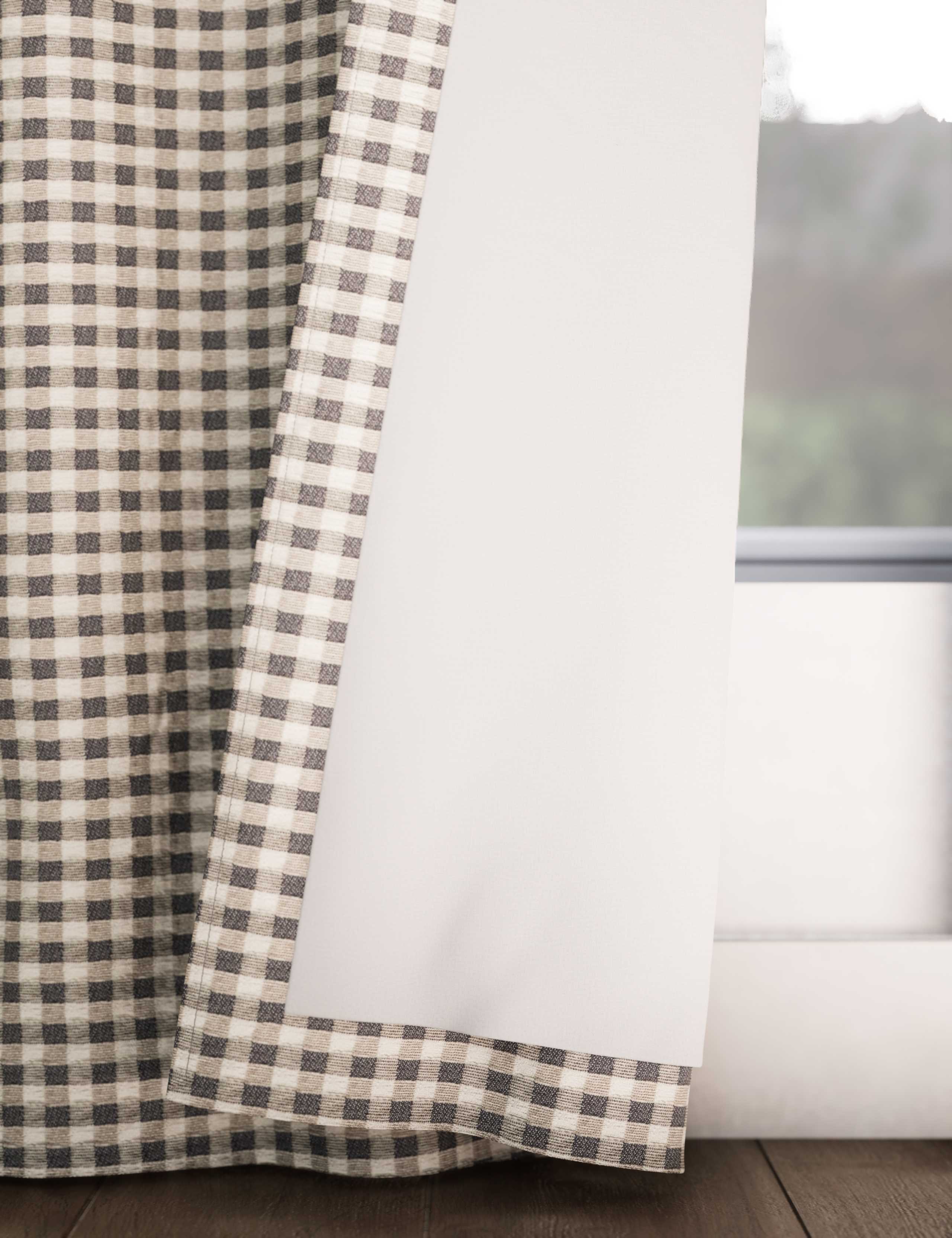 Chenille Gingham Multiway Blackout Curtains 5 of 5