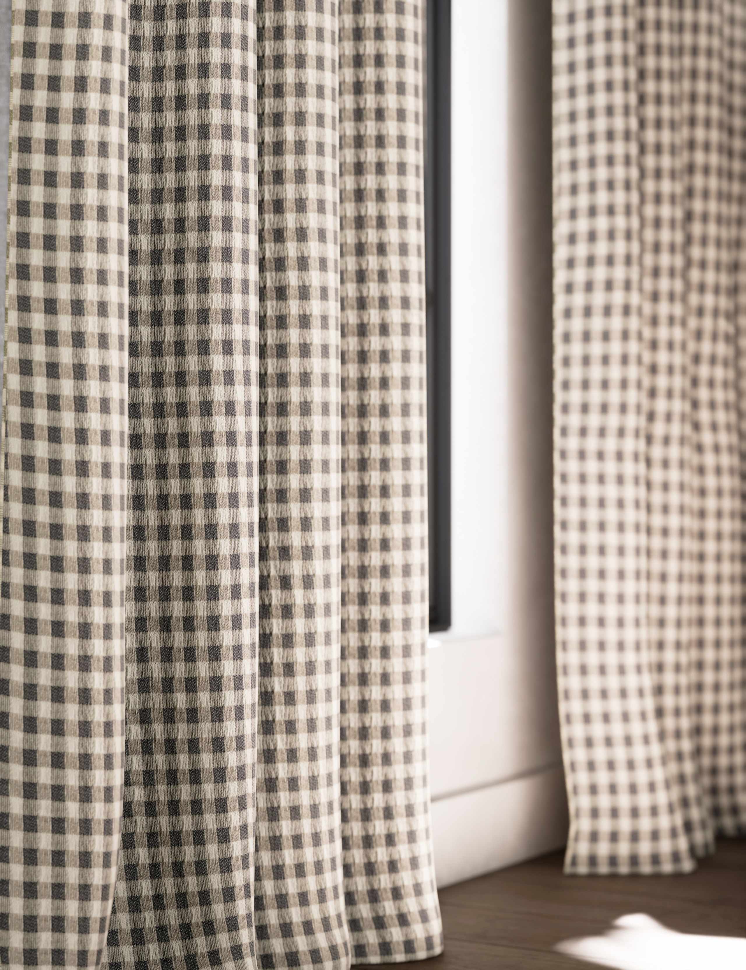 Chenille Gingham Multiway Blackout Curtains 2 of 5
