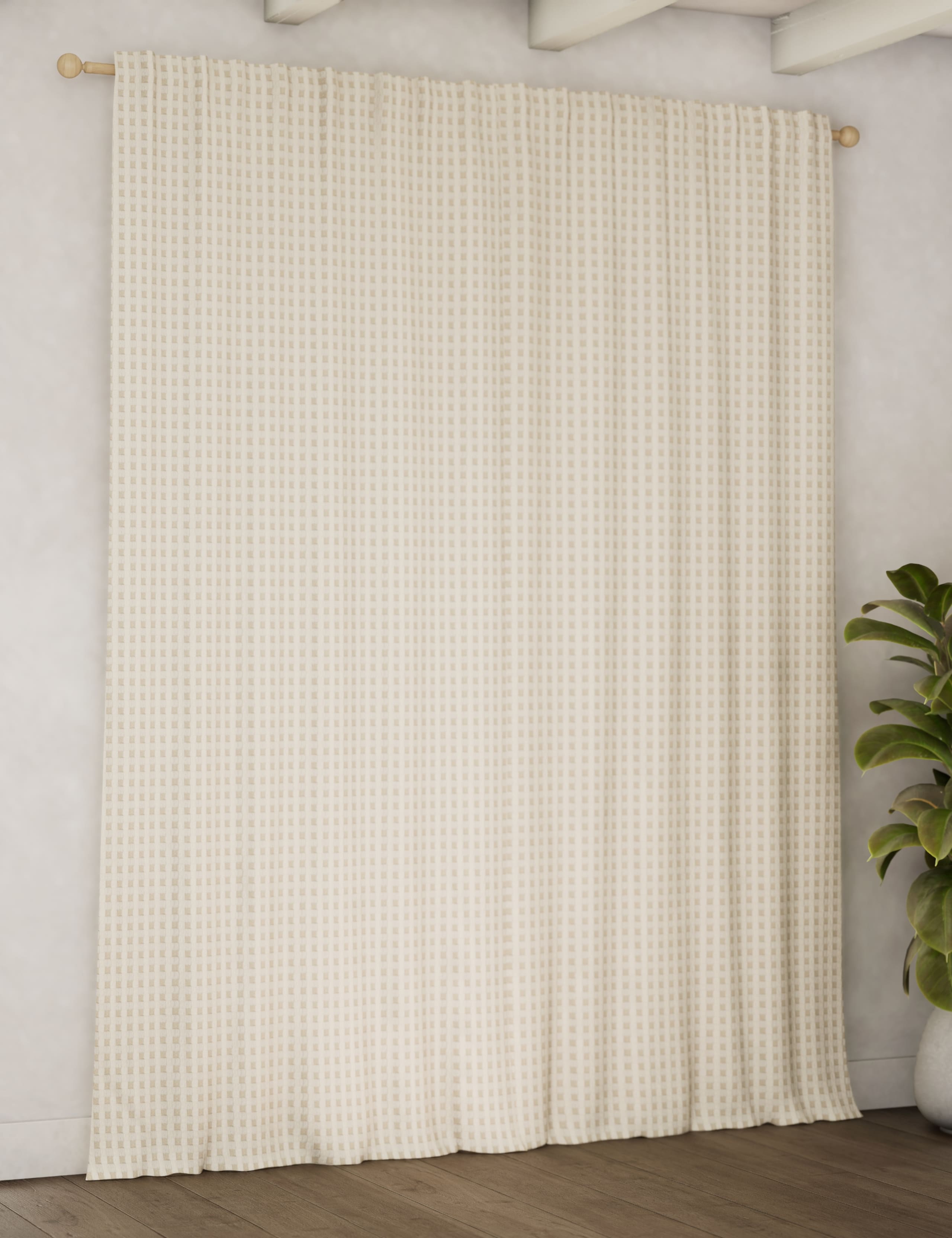 Chenille Gingham Multiway Blackout Curtains 4 of 5