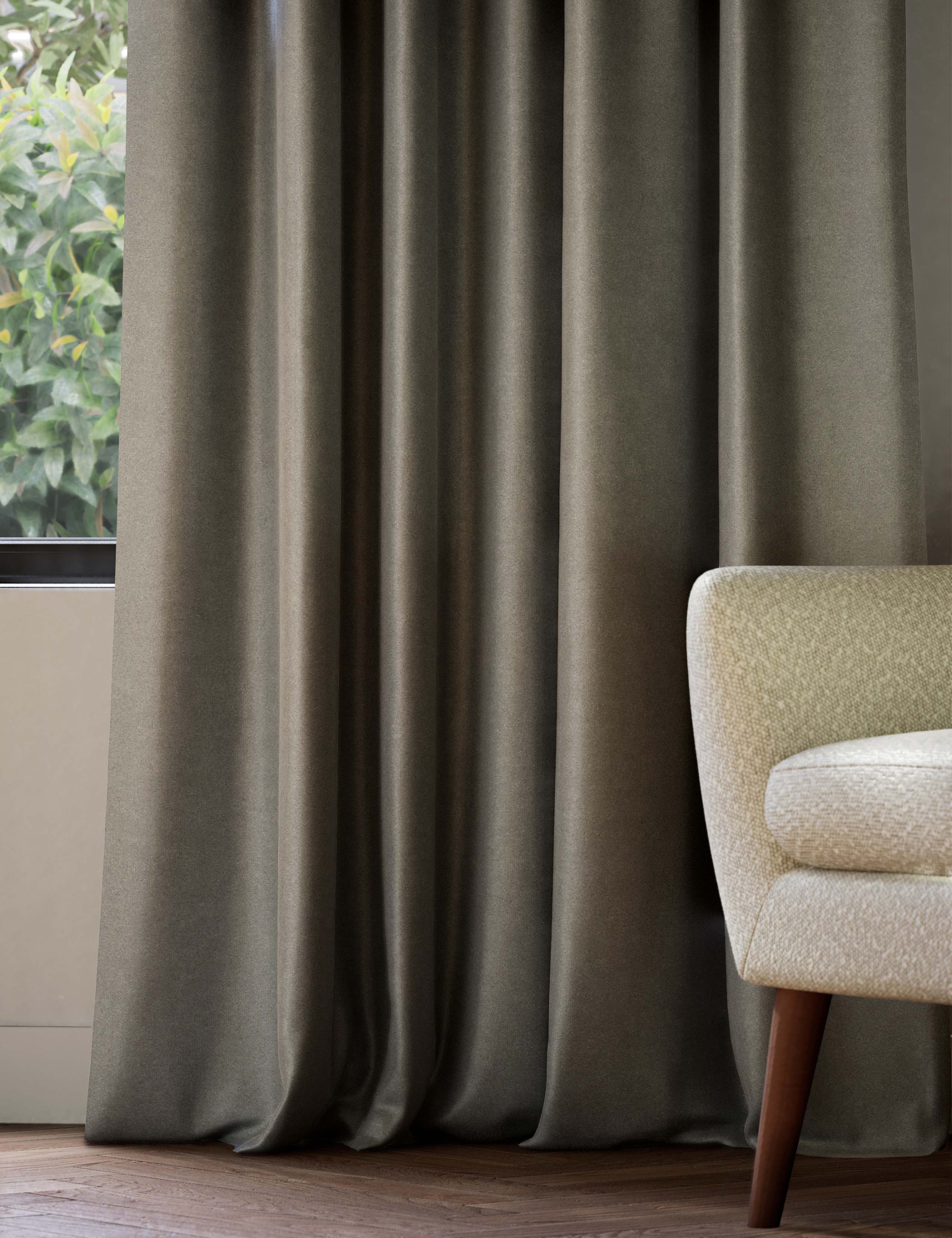 Velvet Pencil Pleat Ultra Thermal Curtains 2 of 5