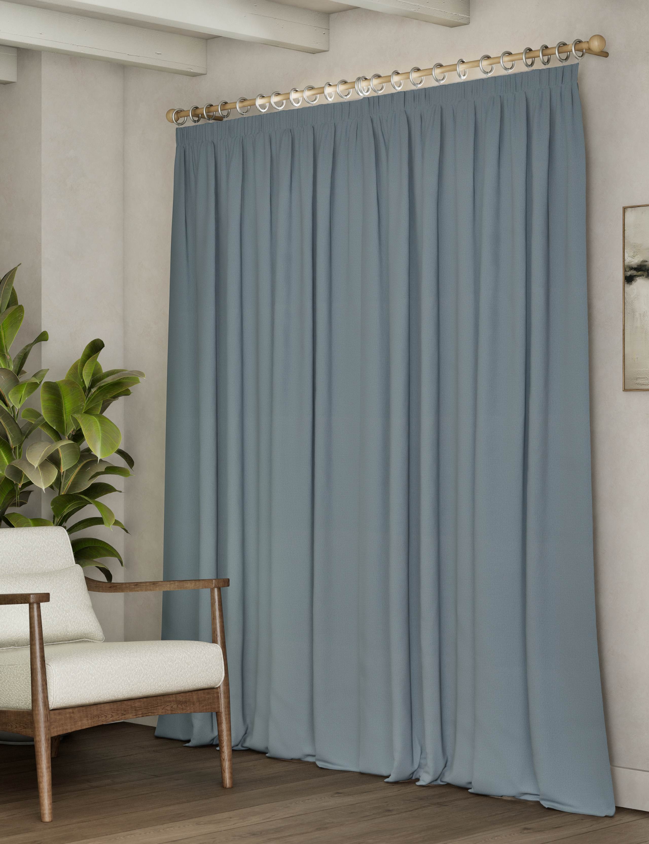 Brushed Pencil Pleat Blackout Thermal Curtains 4 of 4