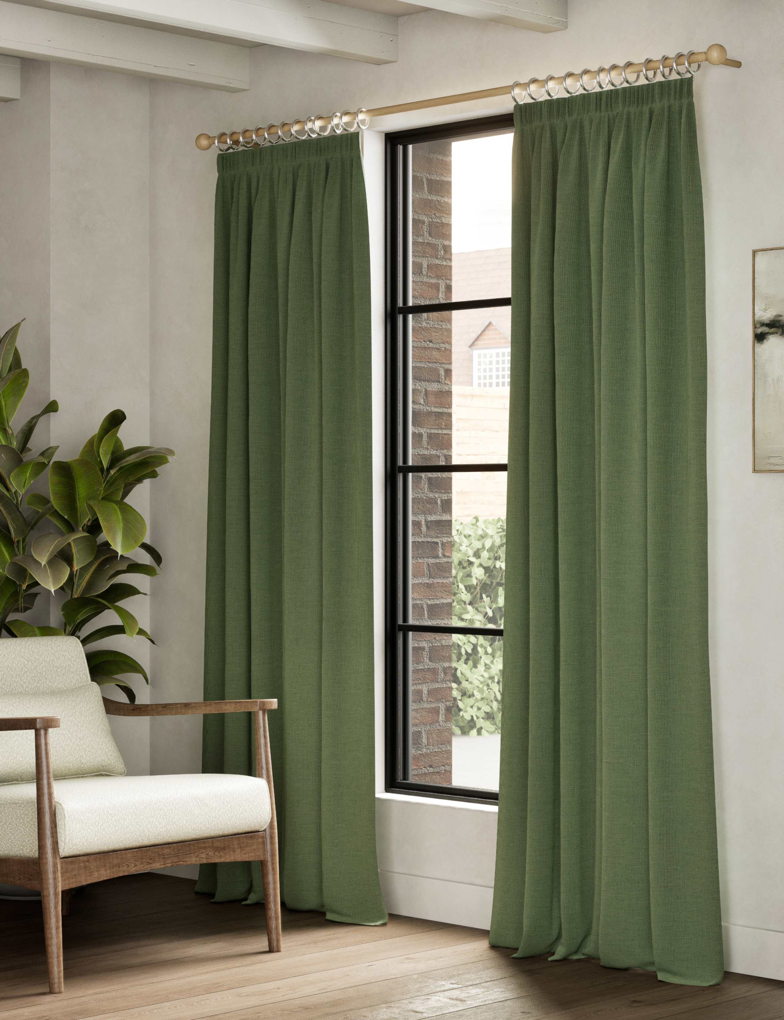 Brushed Pencil Pleat Blackout Thermal Curtains 3 of 4