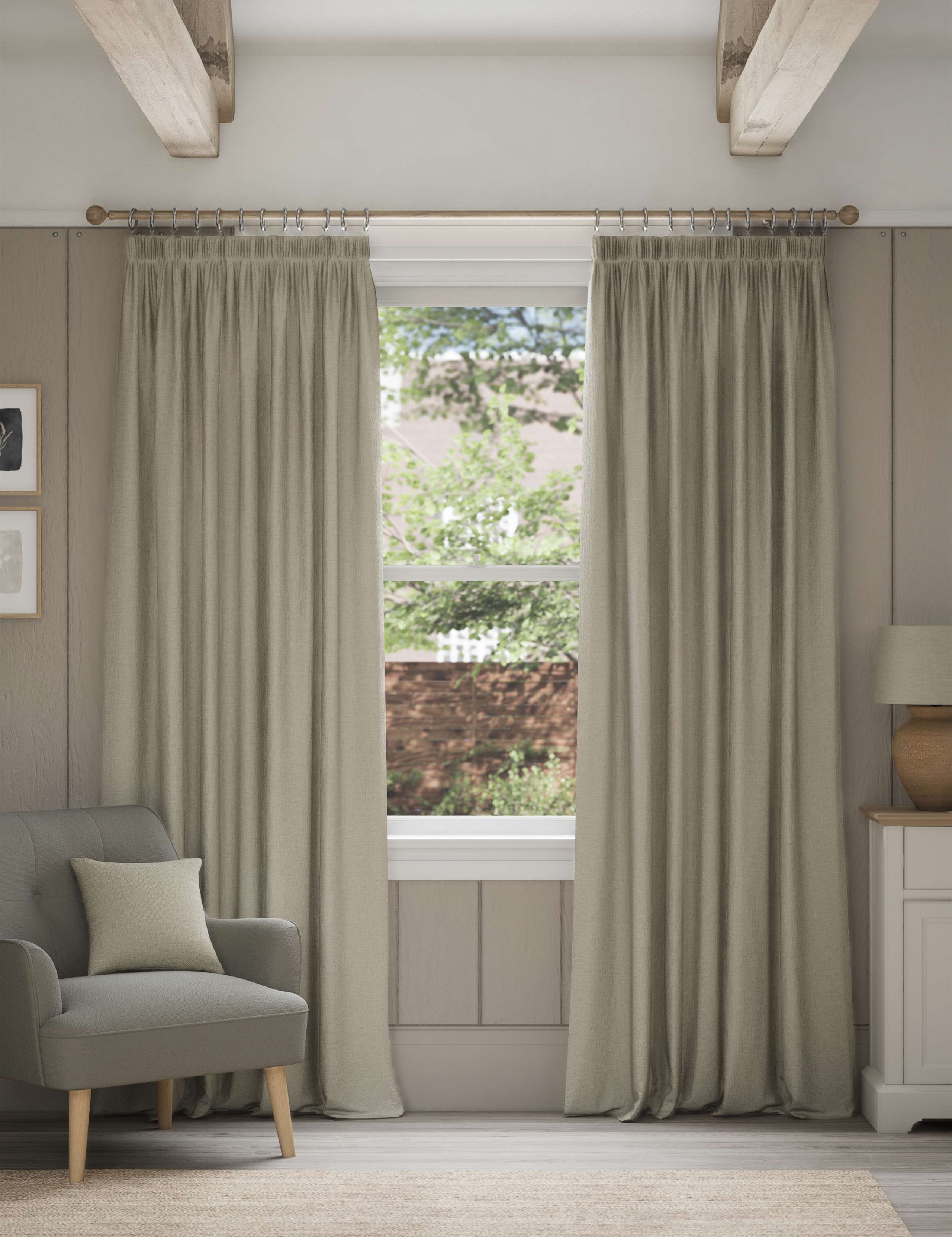 Brushed Pencil Pleat Blackout Thermal Curtains 3 of 4