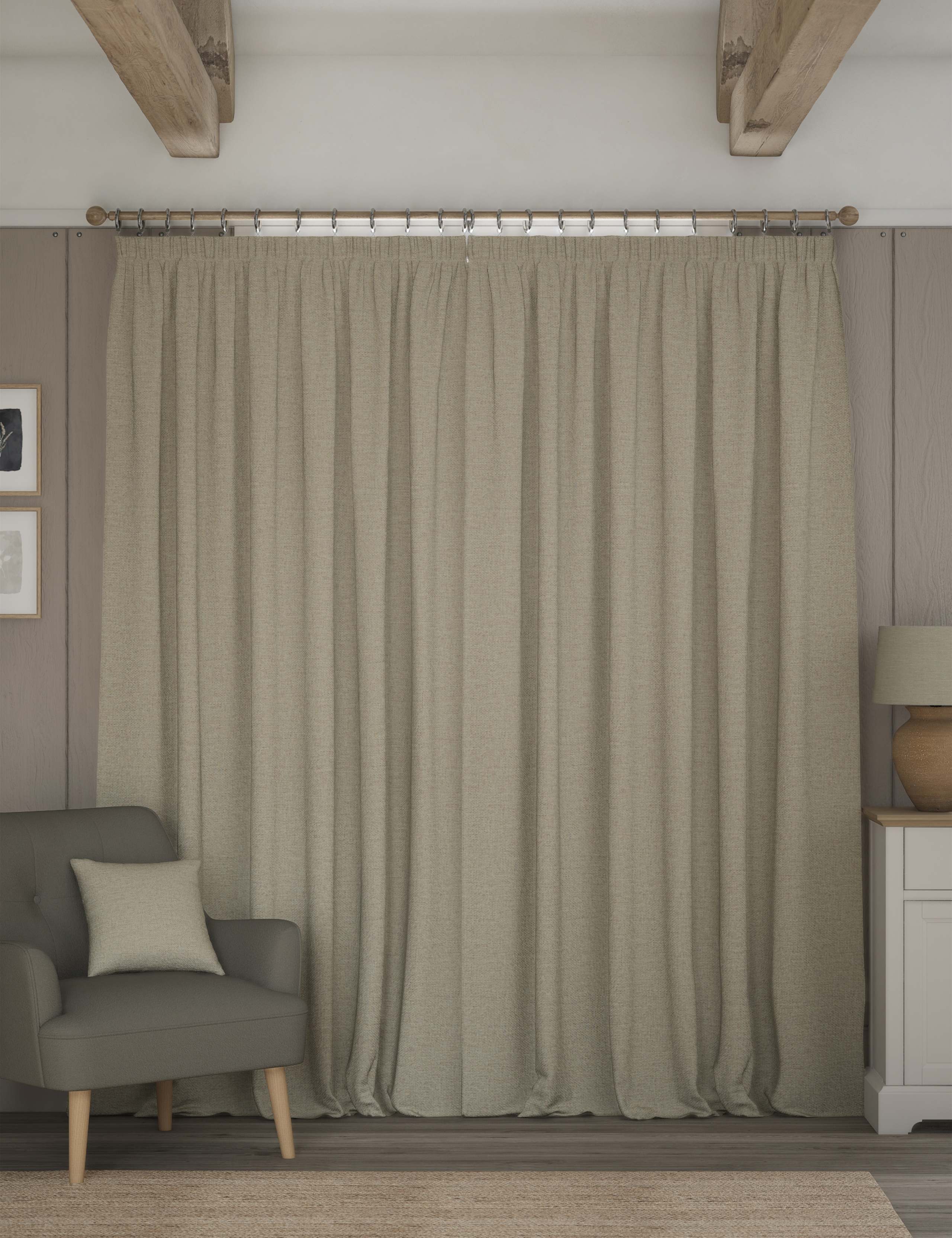 Brushed Pencil Pleat Blackout Thermal Curtains 4 of 4