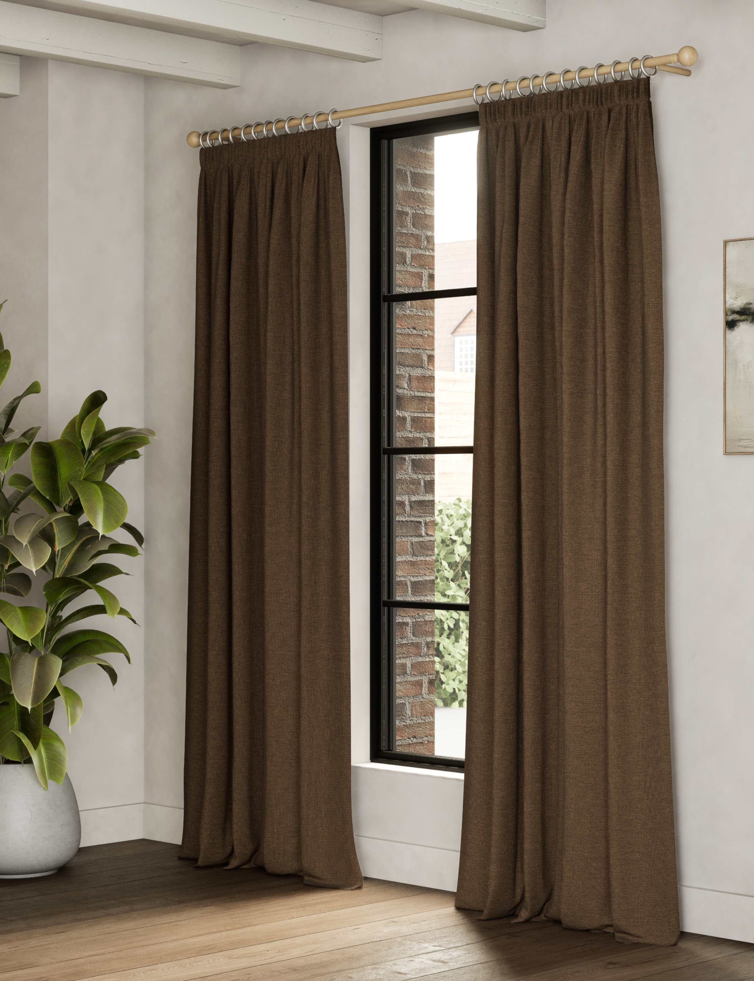 Brushed Pencil Pleat Blackout Thermal Curtains 3 of 4