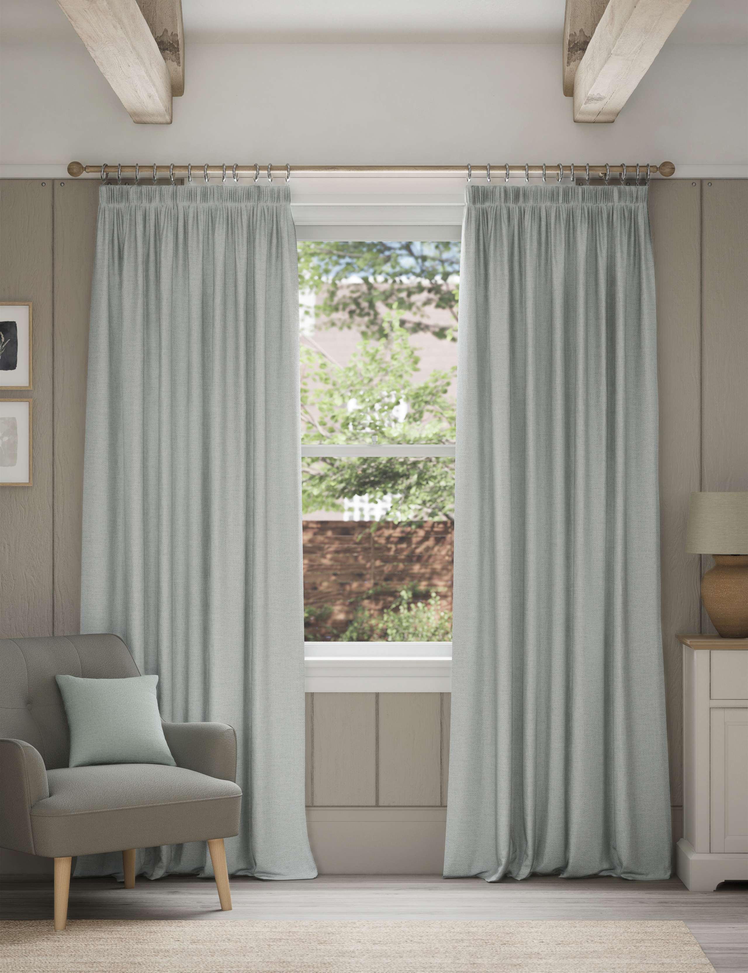Brushed Pencil Pleat Blackout Thermal Curtains 3 of 4