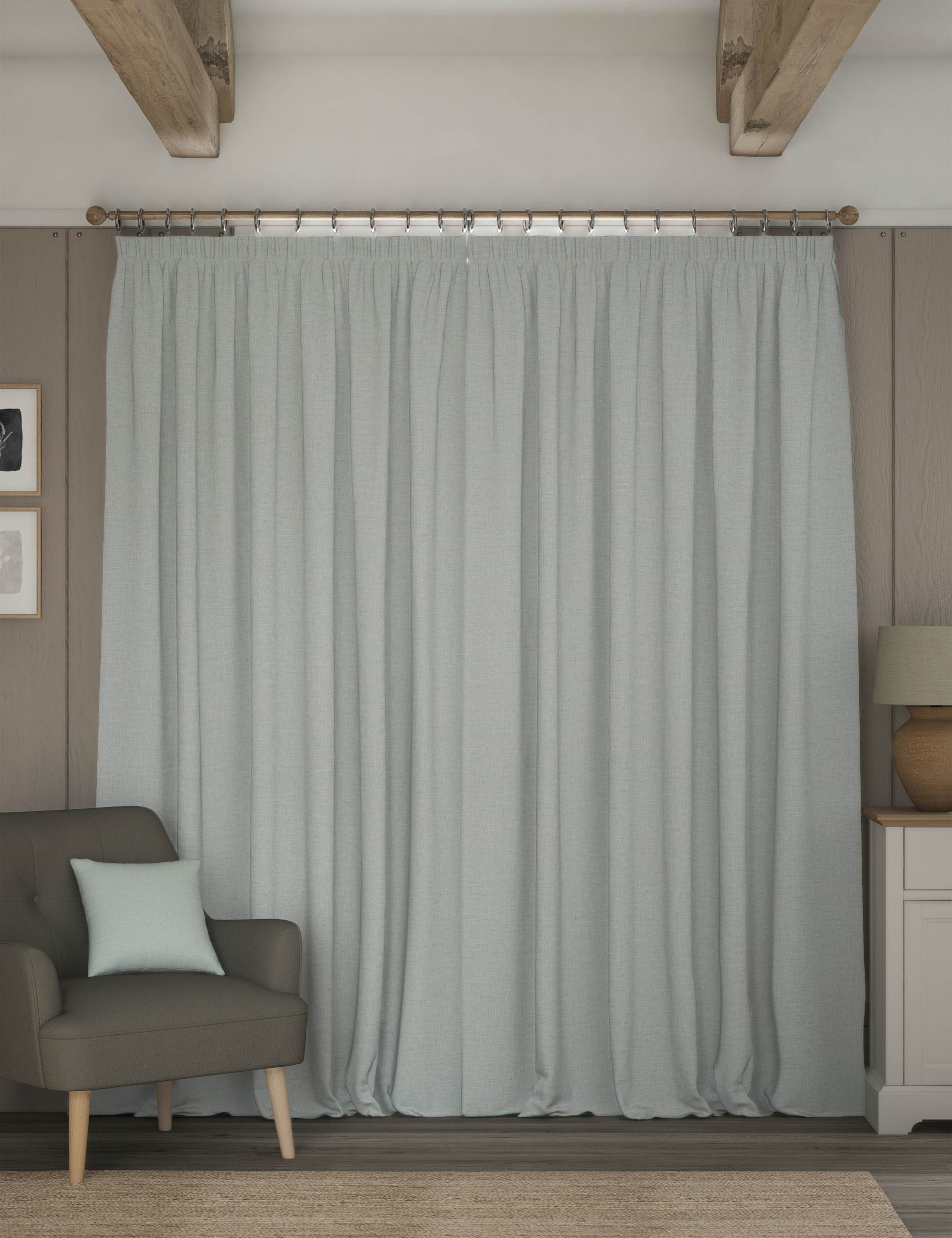 Brushed Pencil Pleat Blackout Thermal Curtains 4 of 4