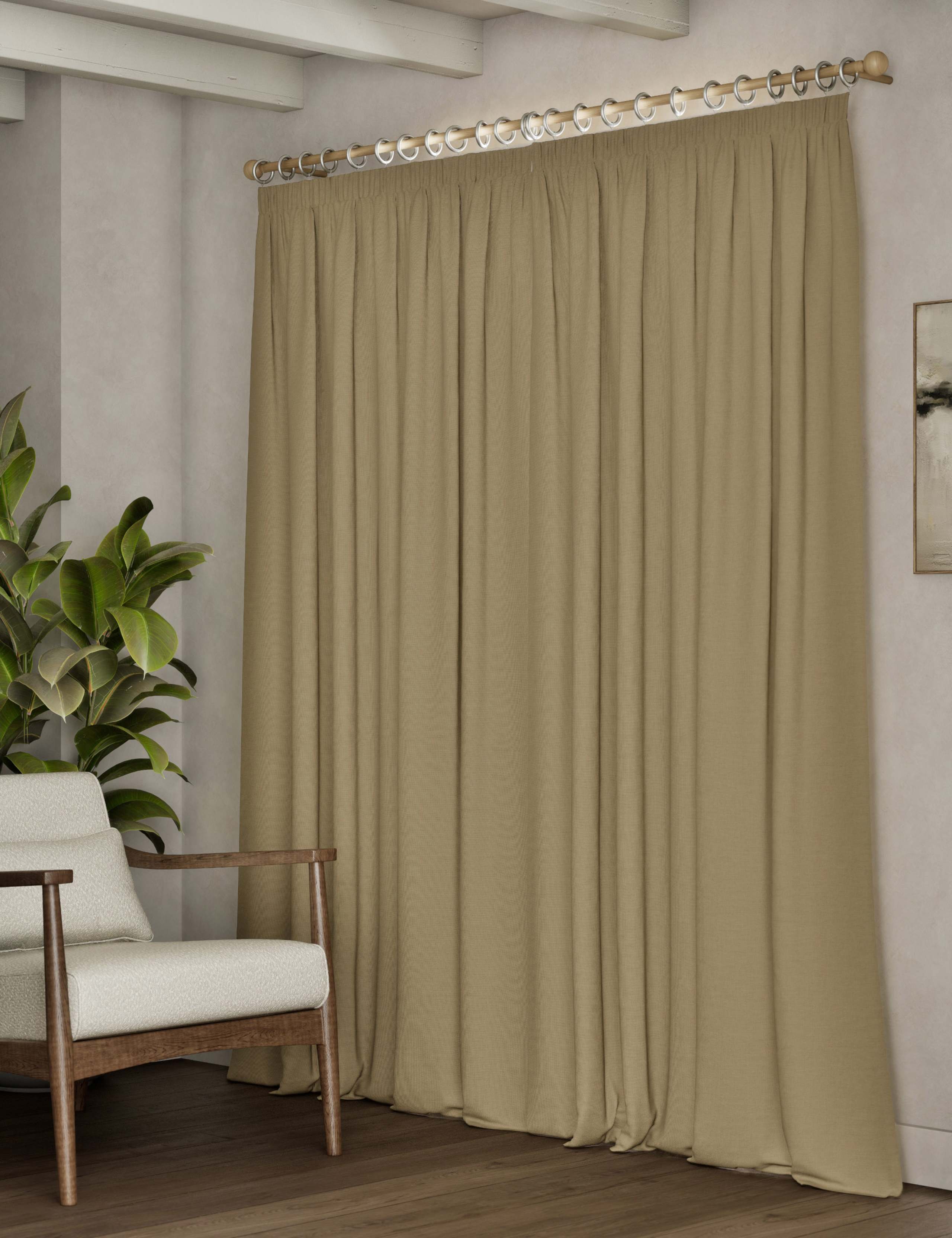Brushed Pencil Pleat Blackout Thermal Curtains 4 of 4