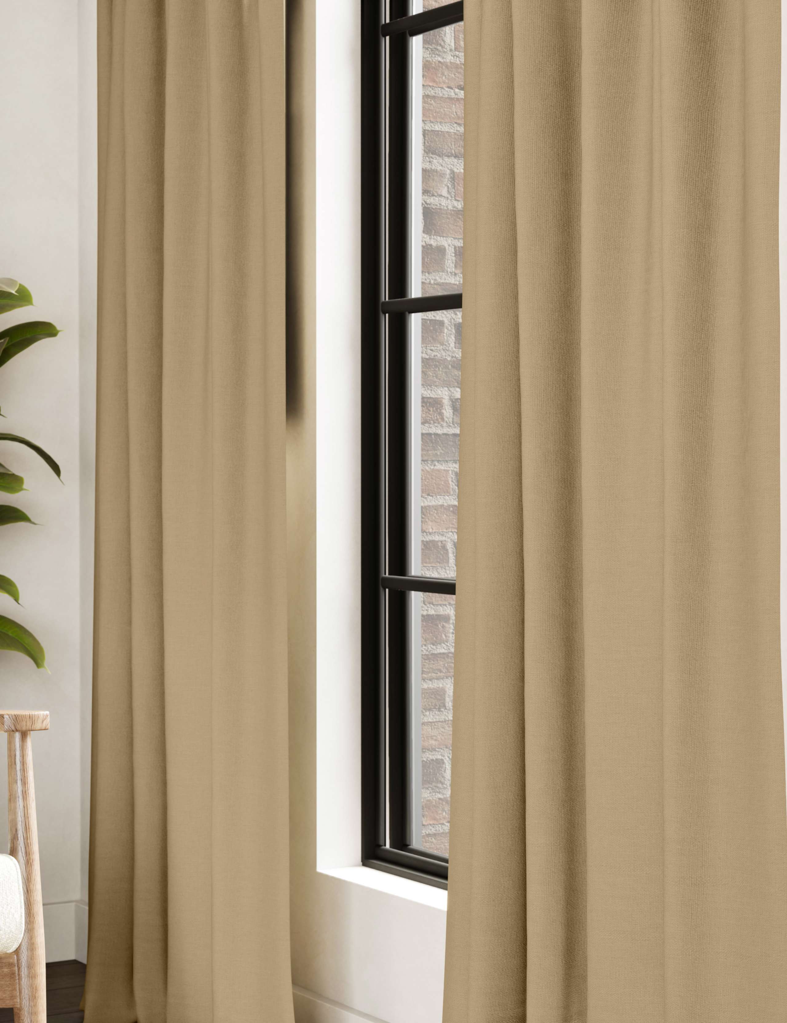 Brushed Pencil Pleat Blackout Thermal Curtains 2 of 4
