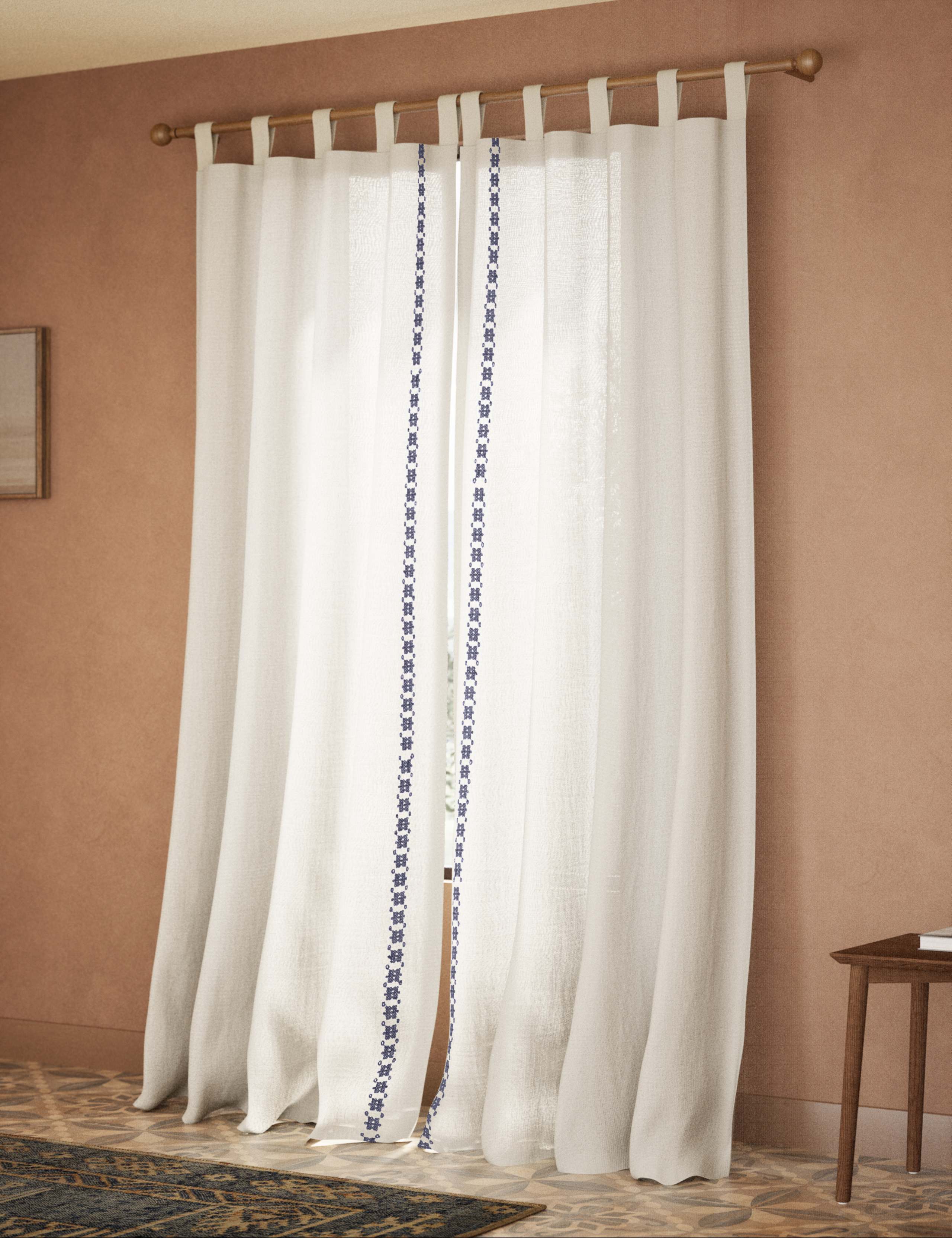Pure Cotton Embroidered Sheer Curtains 4 of 4