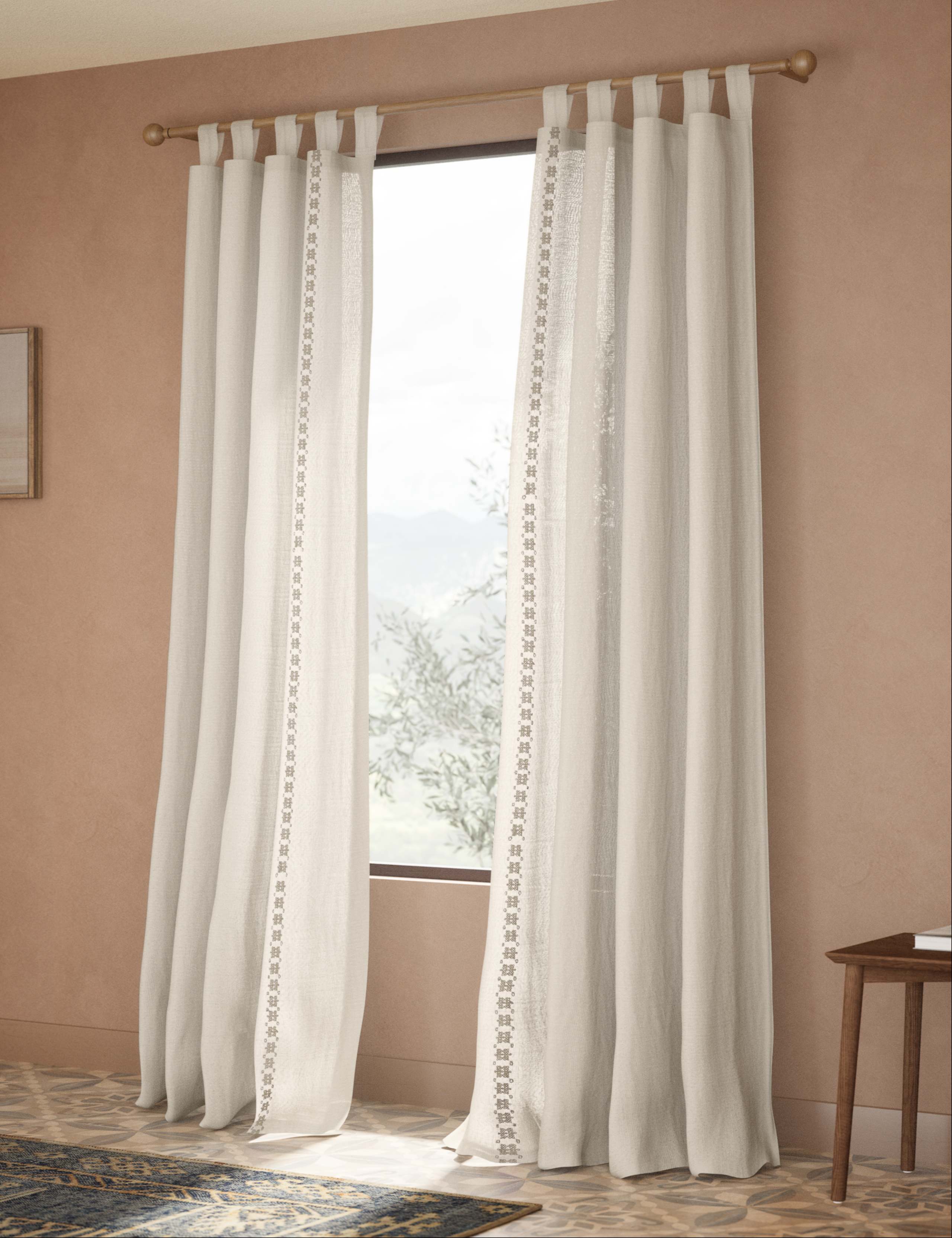 Pure Cotton Embroidered Sheer Curtains 3 of 4