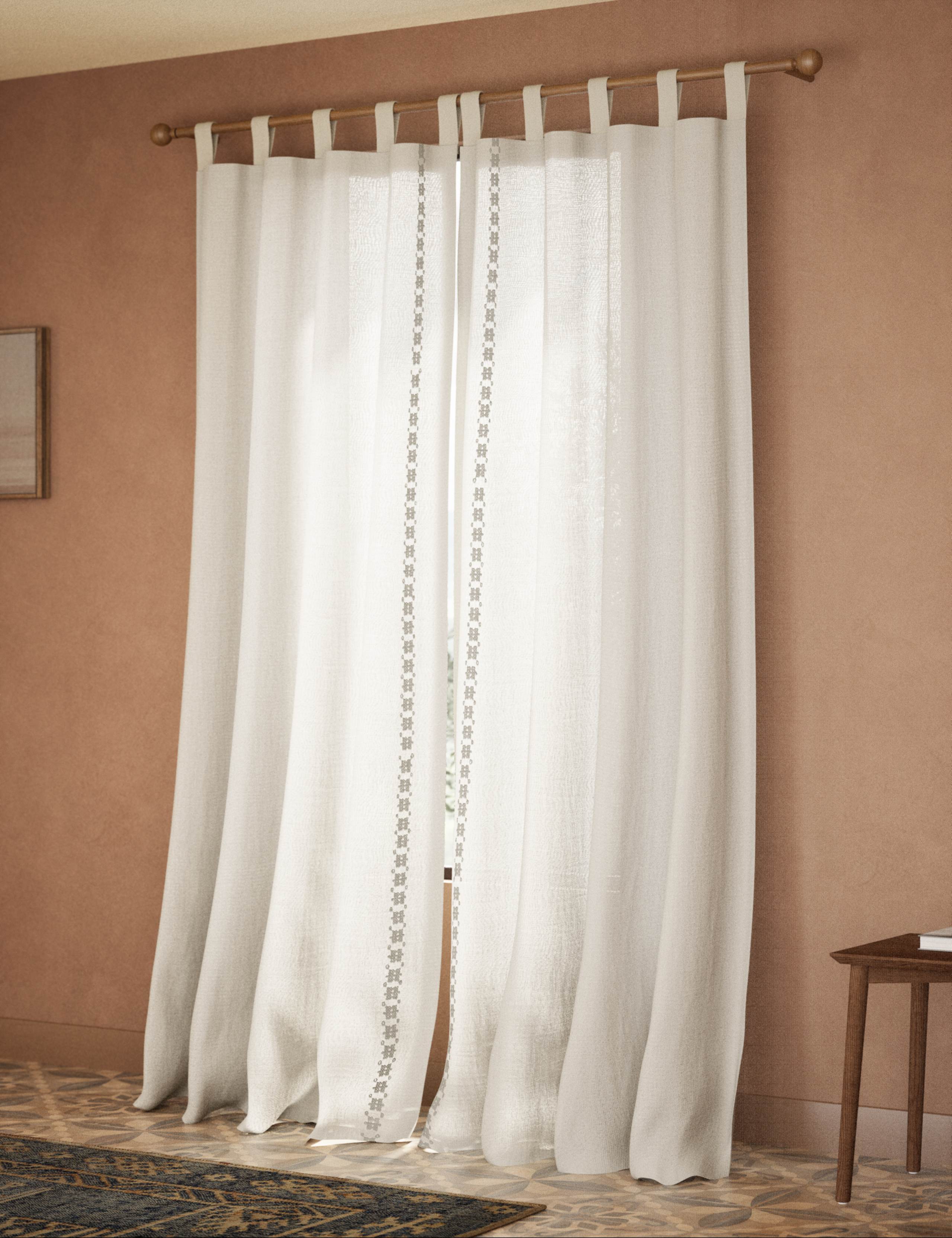 Pure Cotton Embroidered Sheer Curtains 4 of 4