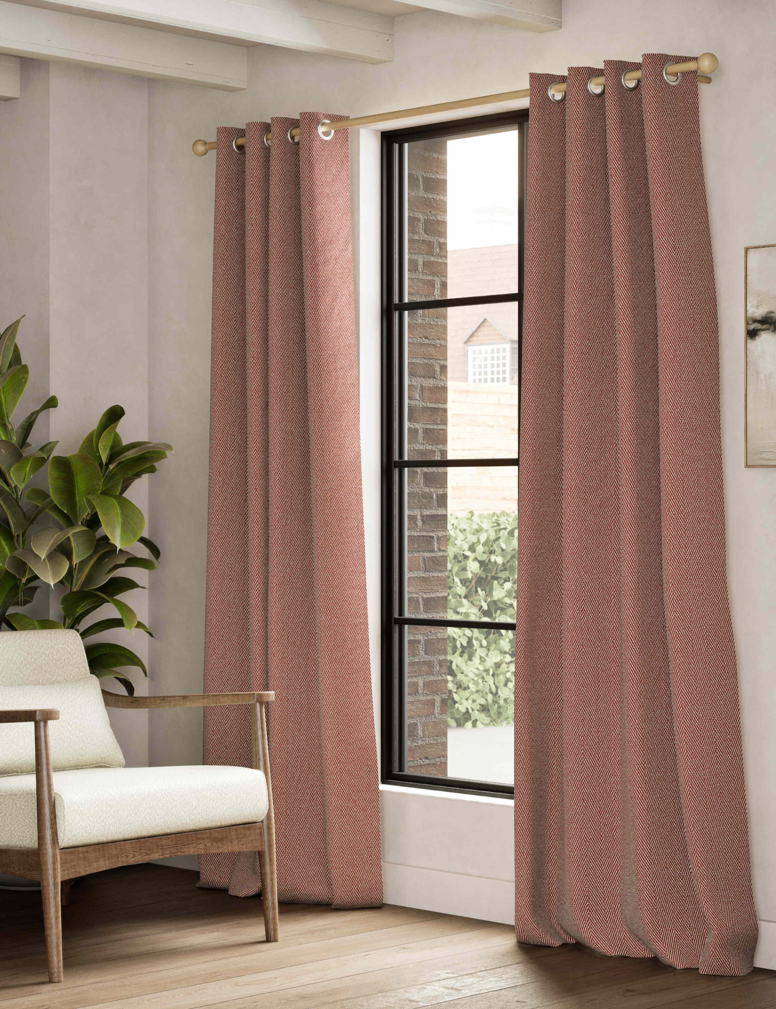 Herringbone Eyelet Curtains 3 of 4