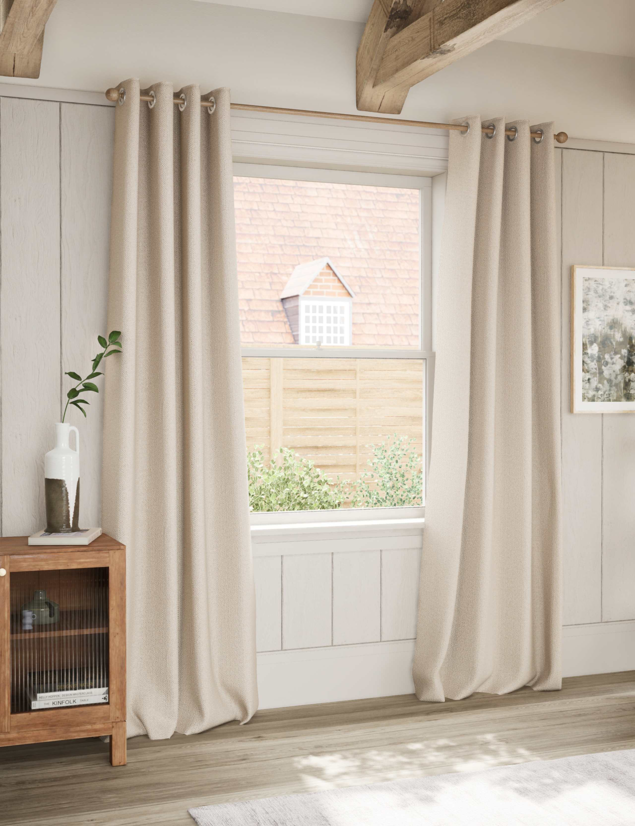 Herringbone Eyelet Curtains 3 of 4