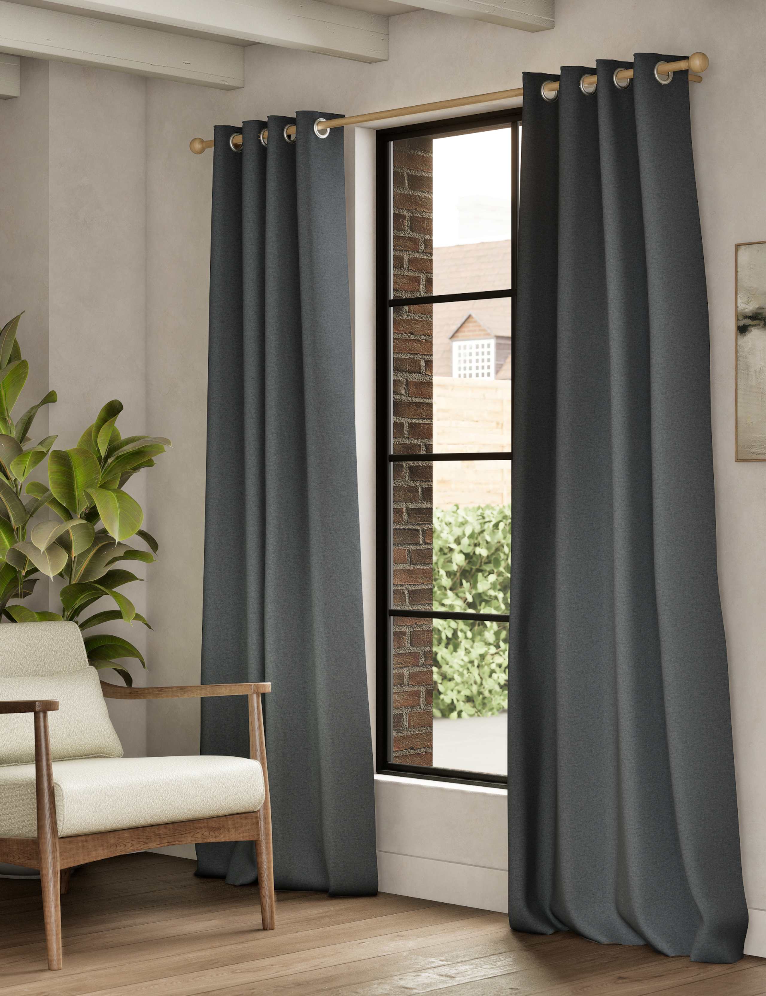 Brushed Eyelet Ultra Thermal Blackout Curtains 3 of 5