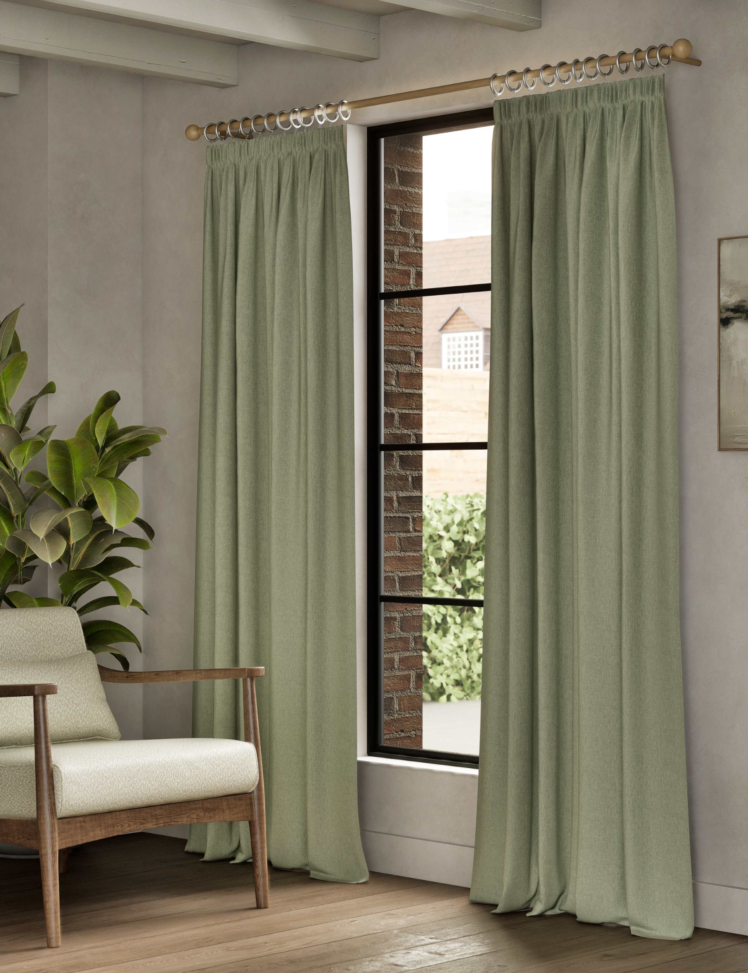 Brushed Pencil Pleat Blackout Ultra Thermal Curtains 3 of 5
