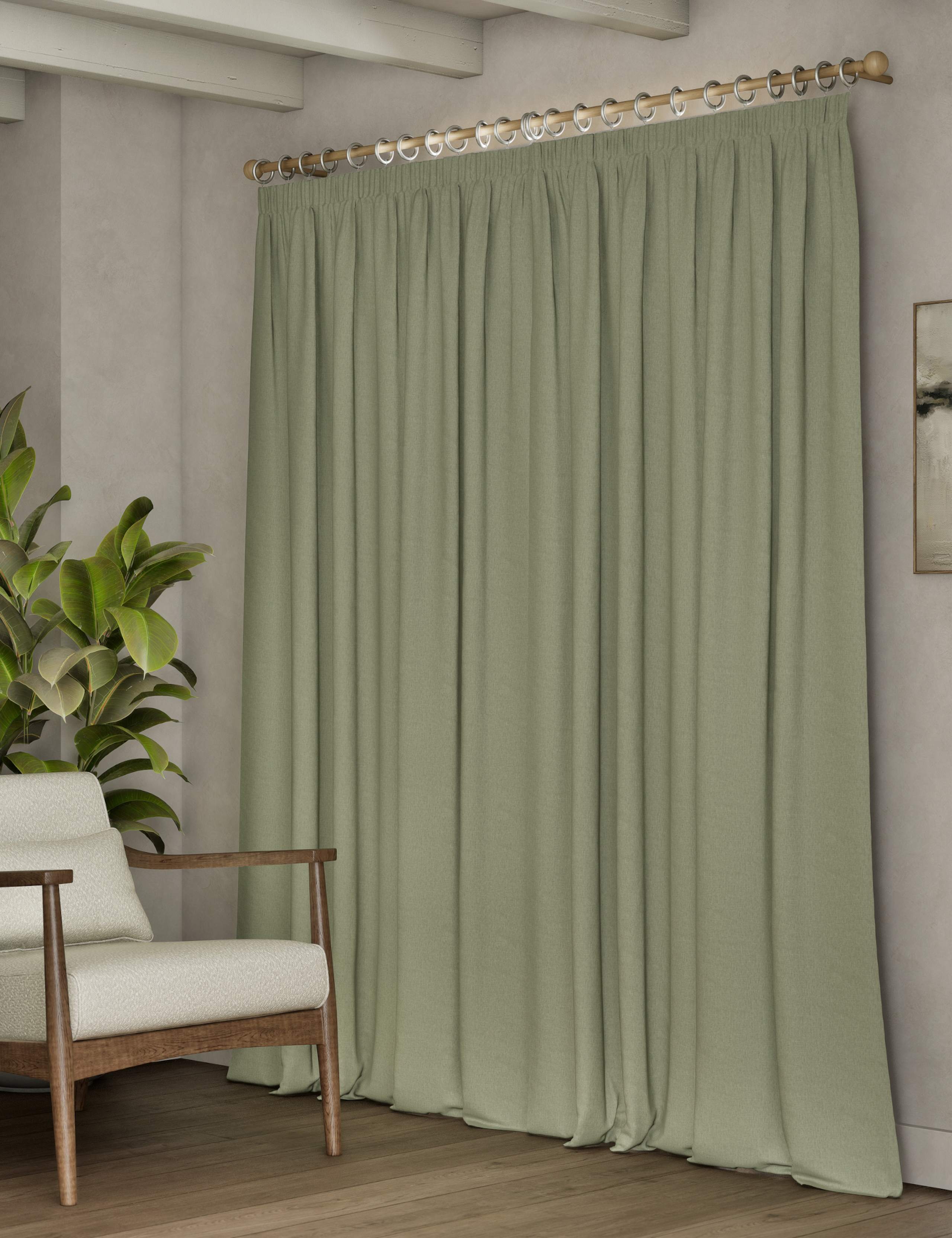 Brushed Pencil Pleat Blackout Ultra Thermal Curtains 4 of 5