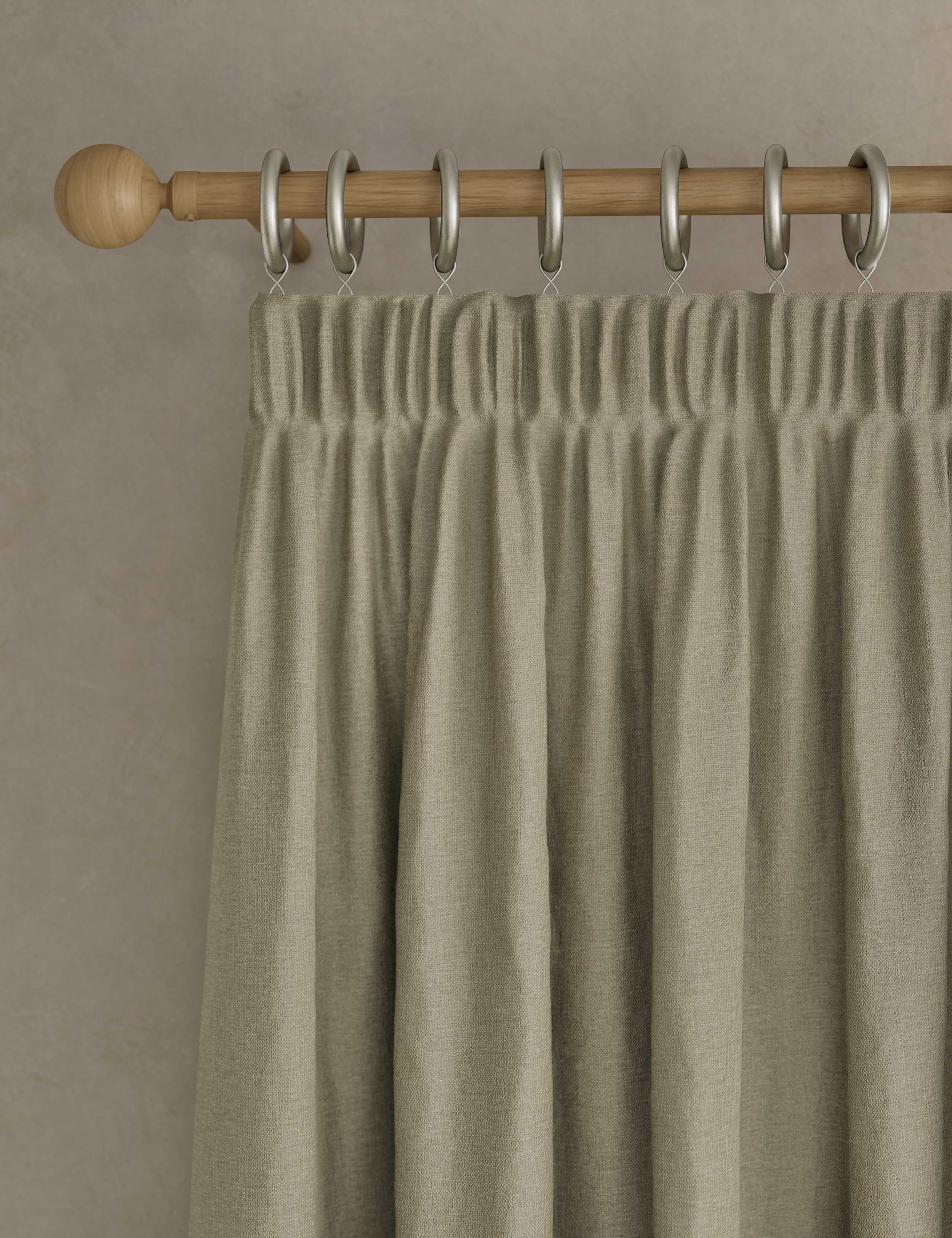 Brushed Pencil Pleat Blackout Ultra Thermal Curtains 1 of 5