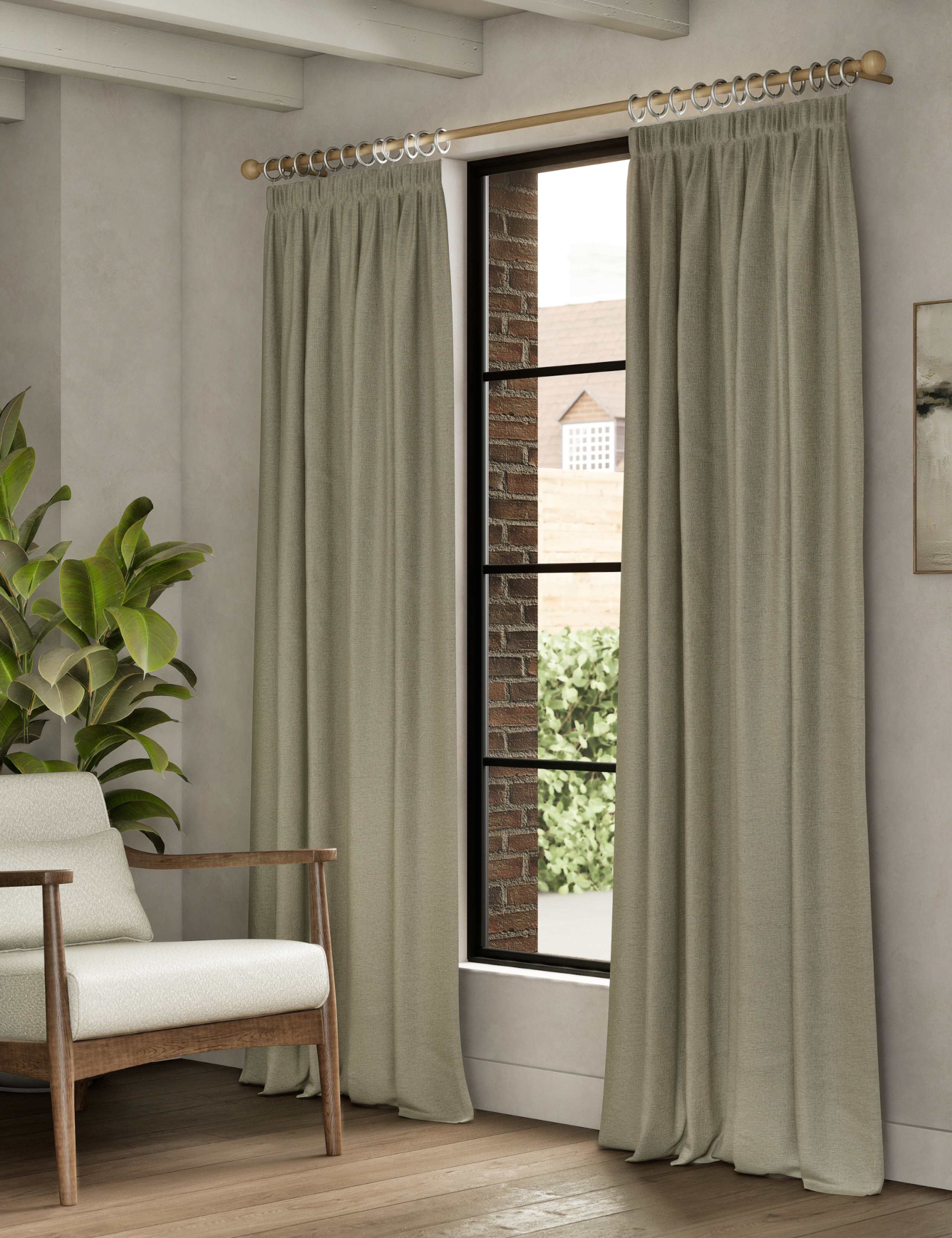 Brushed Pencil Pleat Blackout Ultra Thermal Curtains 3 of 5