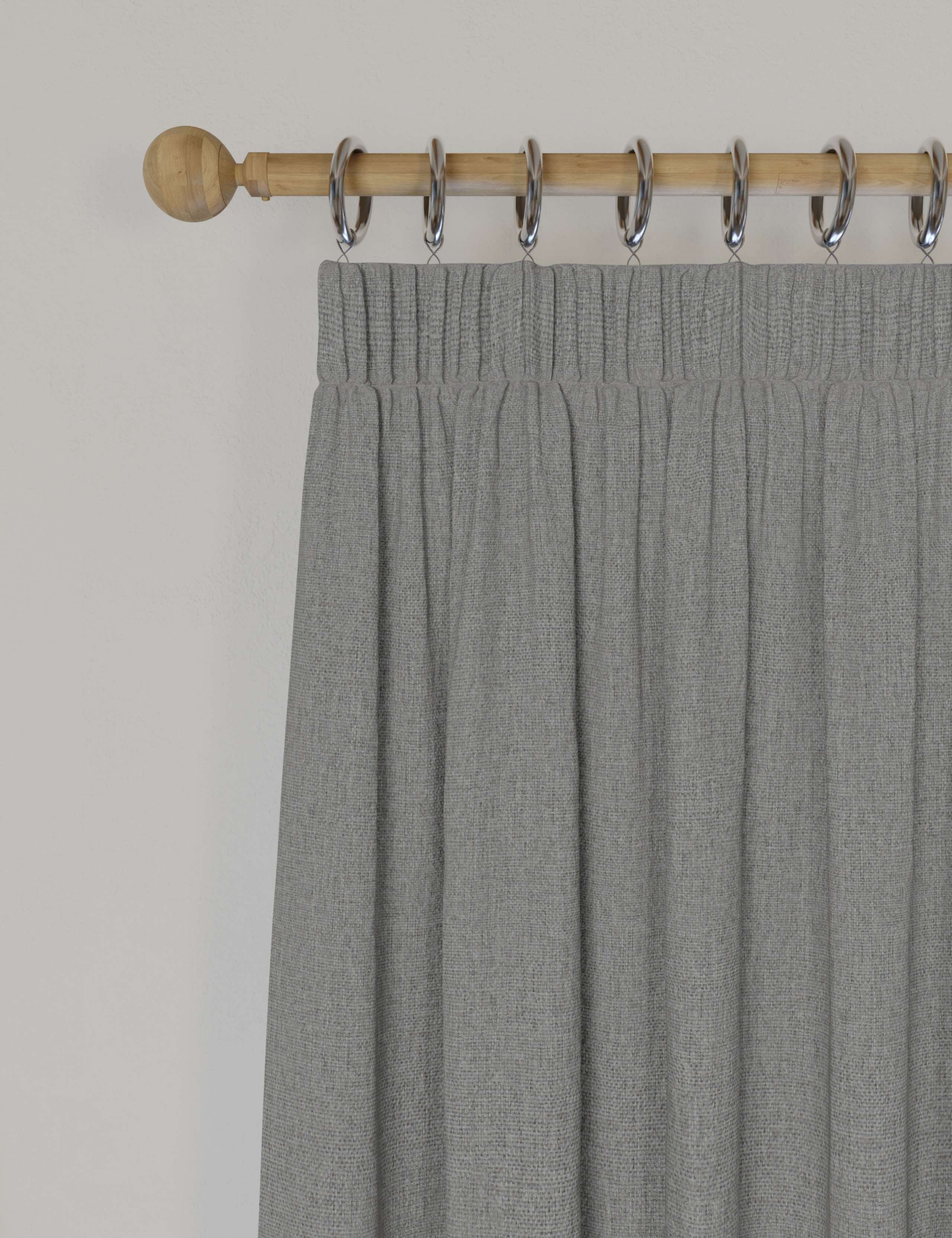 Brushed Pencil Pleat Blackout Ultra Thermal Curtains 1 of 4