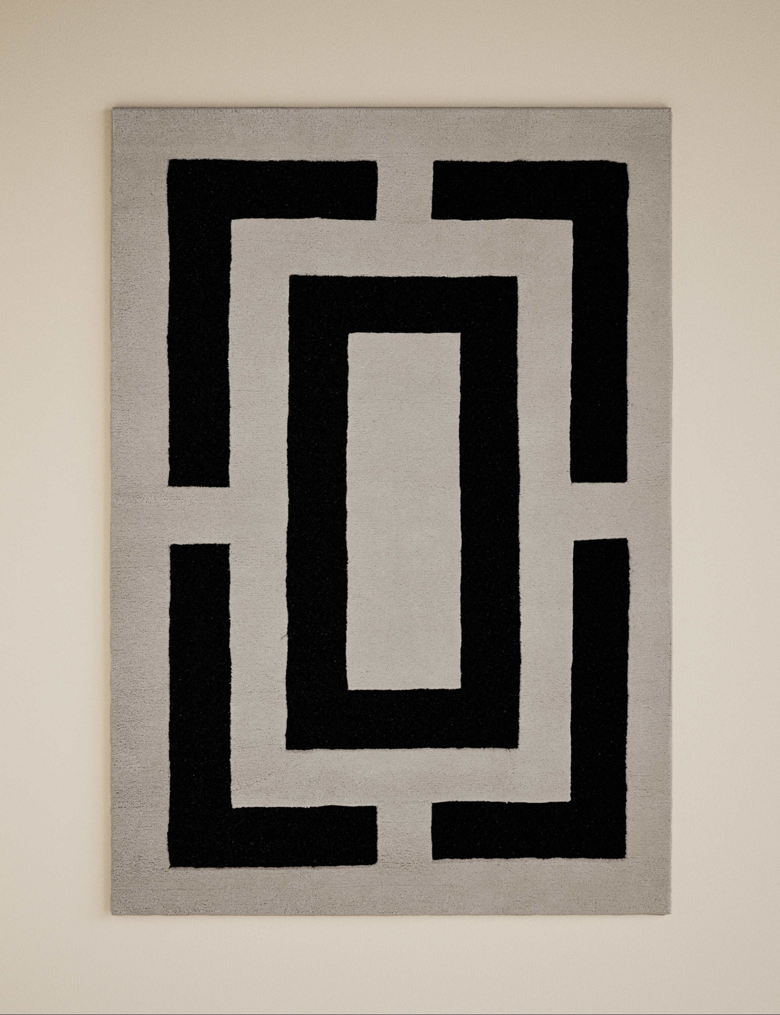 Cut Rectangular Wool Rug 2 of 3