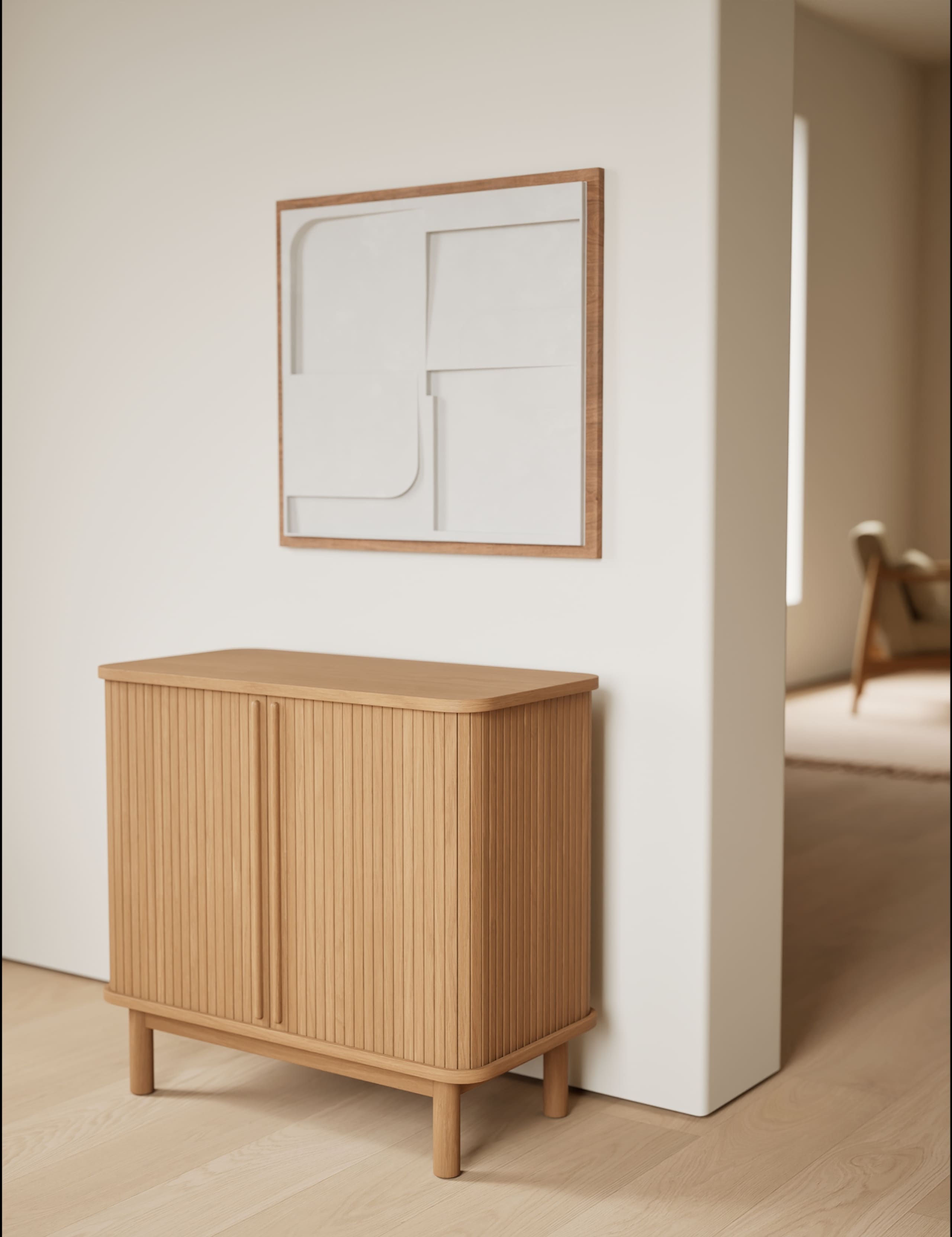 Fluted Compact 2 Door Sideboard 1 of 10