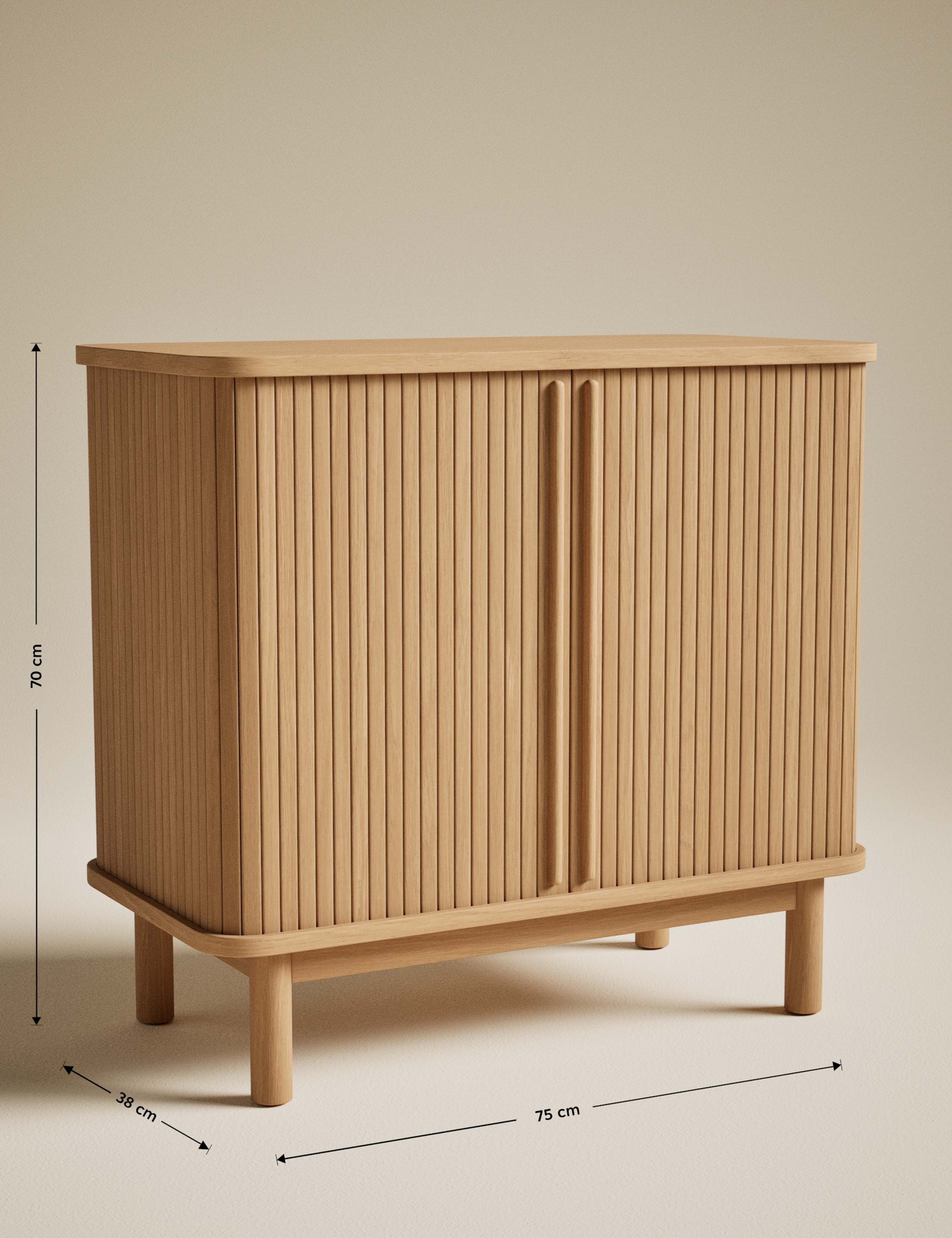 Fluted Compact 2 Door Sideboard 8 of 10