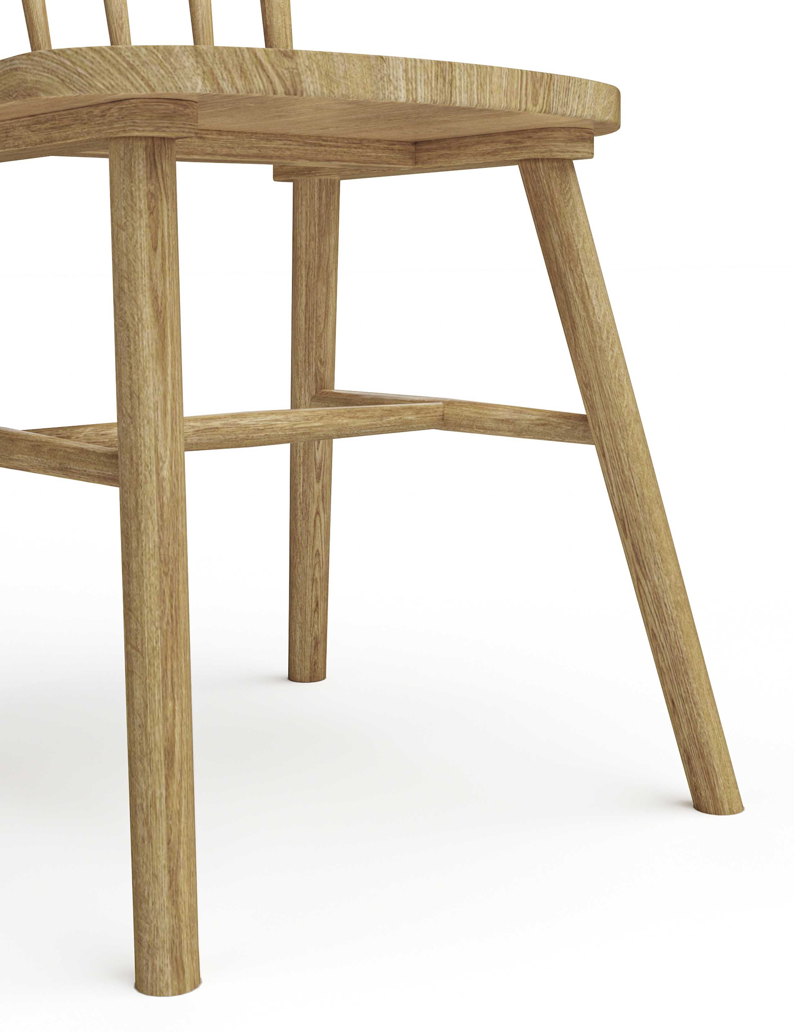 Set of 2 Oak Spindle Dining Chairs 3 of 7