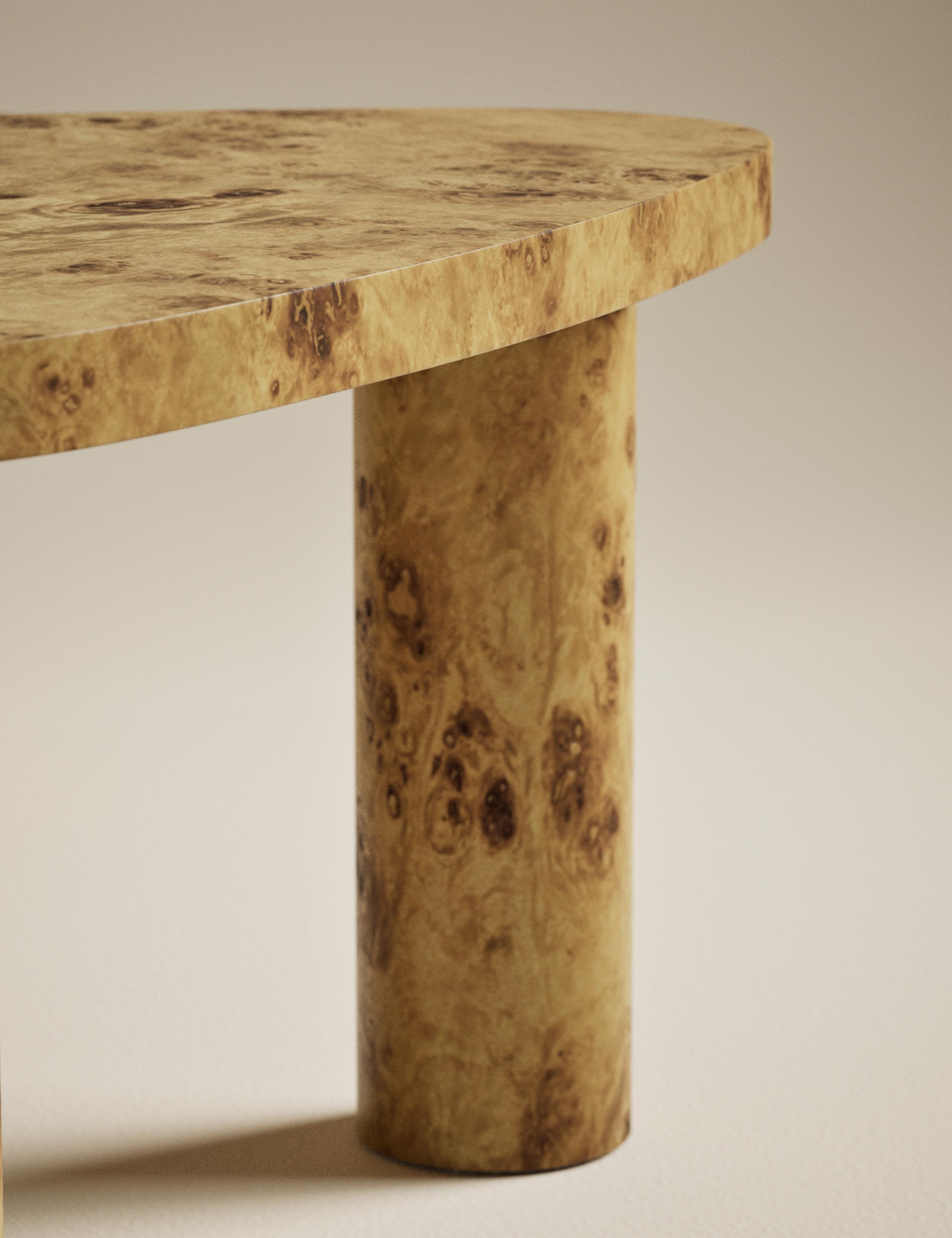 Light Burl Nest of Coffee Tables 3 of 7