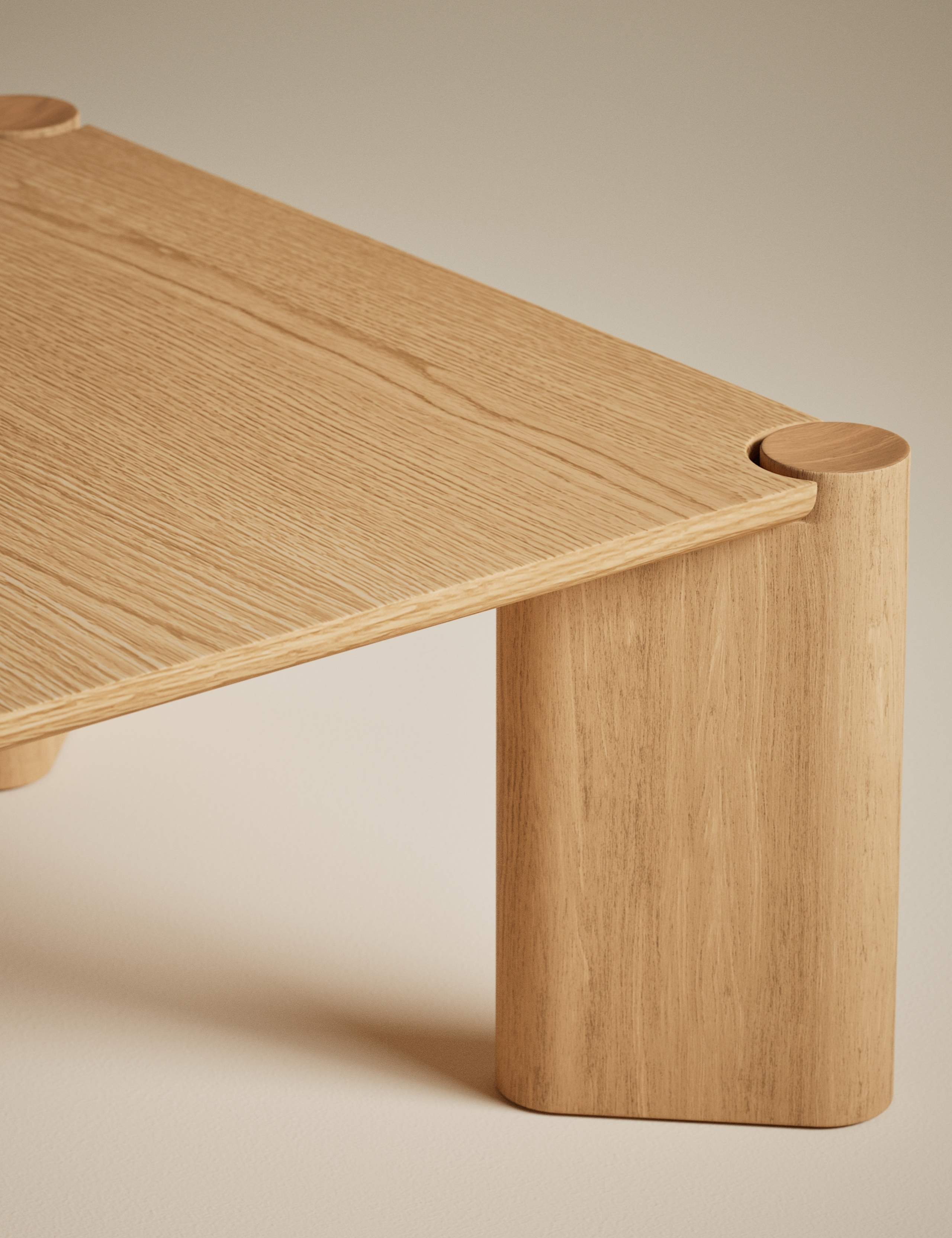 Notched Oak Coffee Table 2 of 7