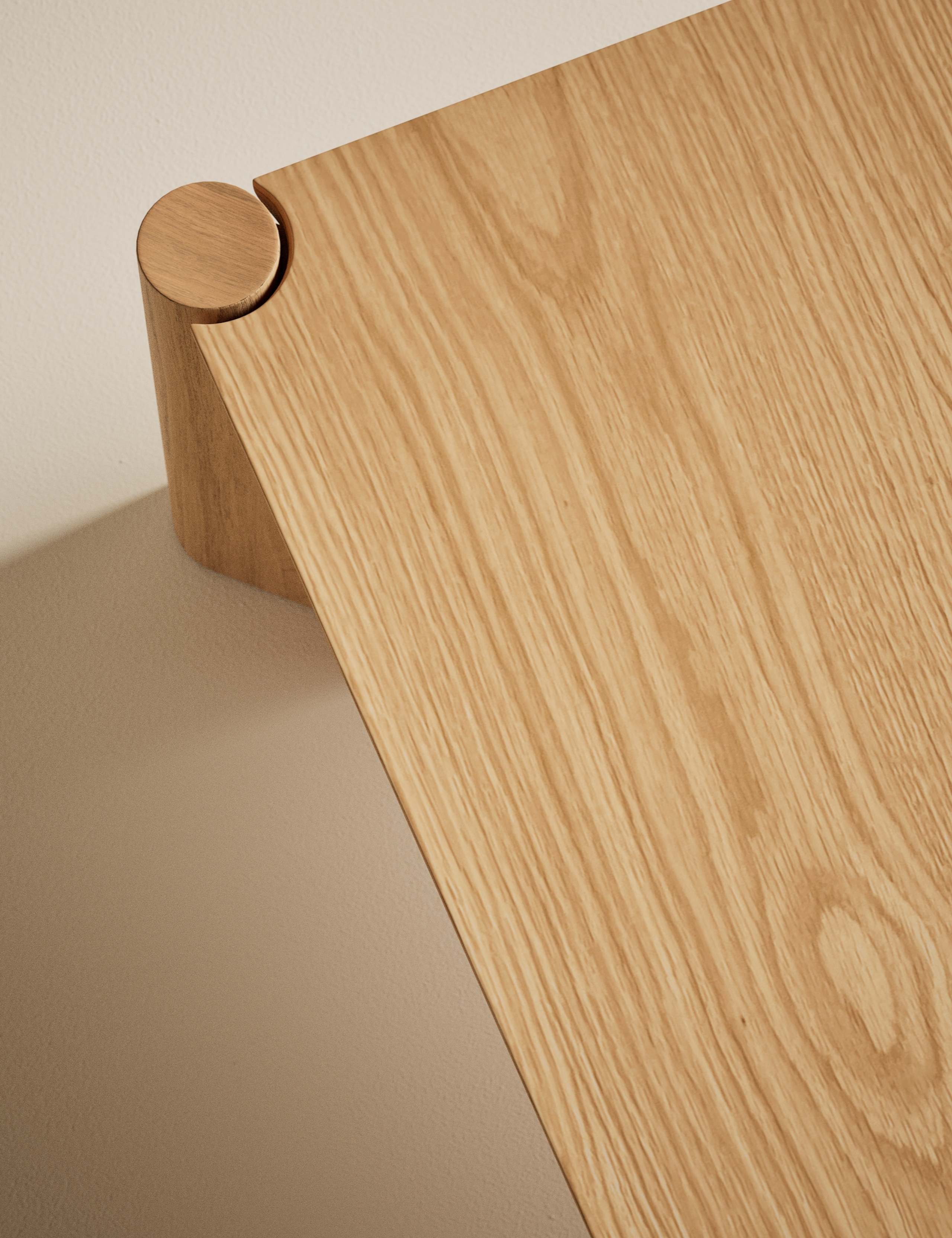 Notched Oak Coffee Table 3 of 7