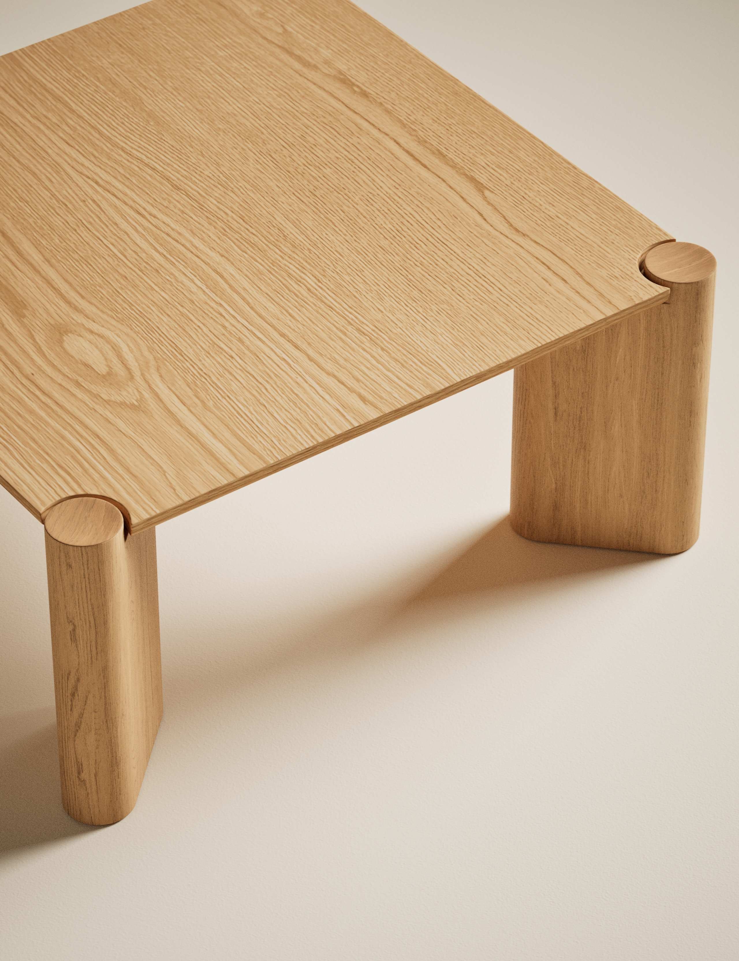 Notched Oak Coffee Table 4 of 7