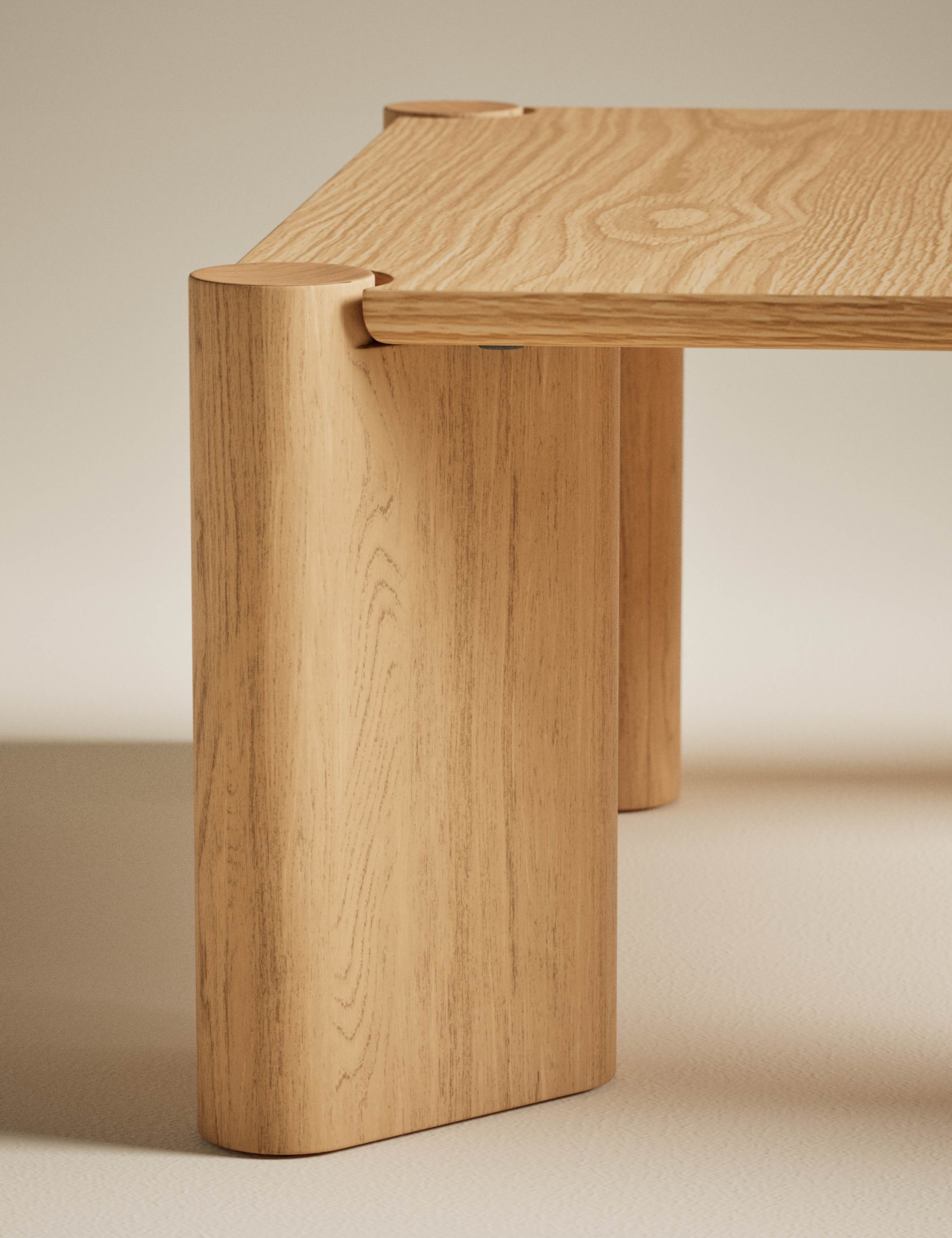 Notched Oak Coffee Table 5 of 7