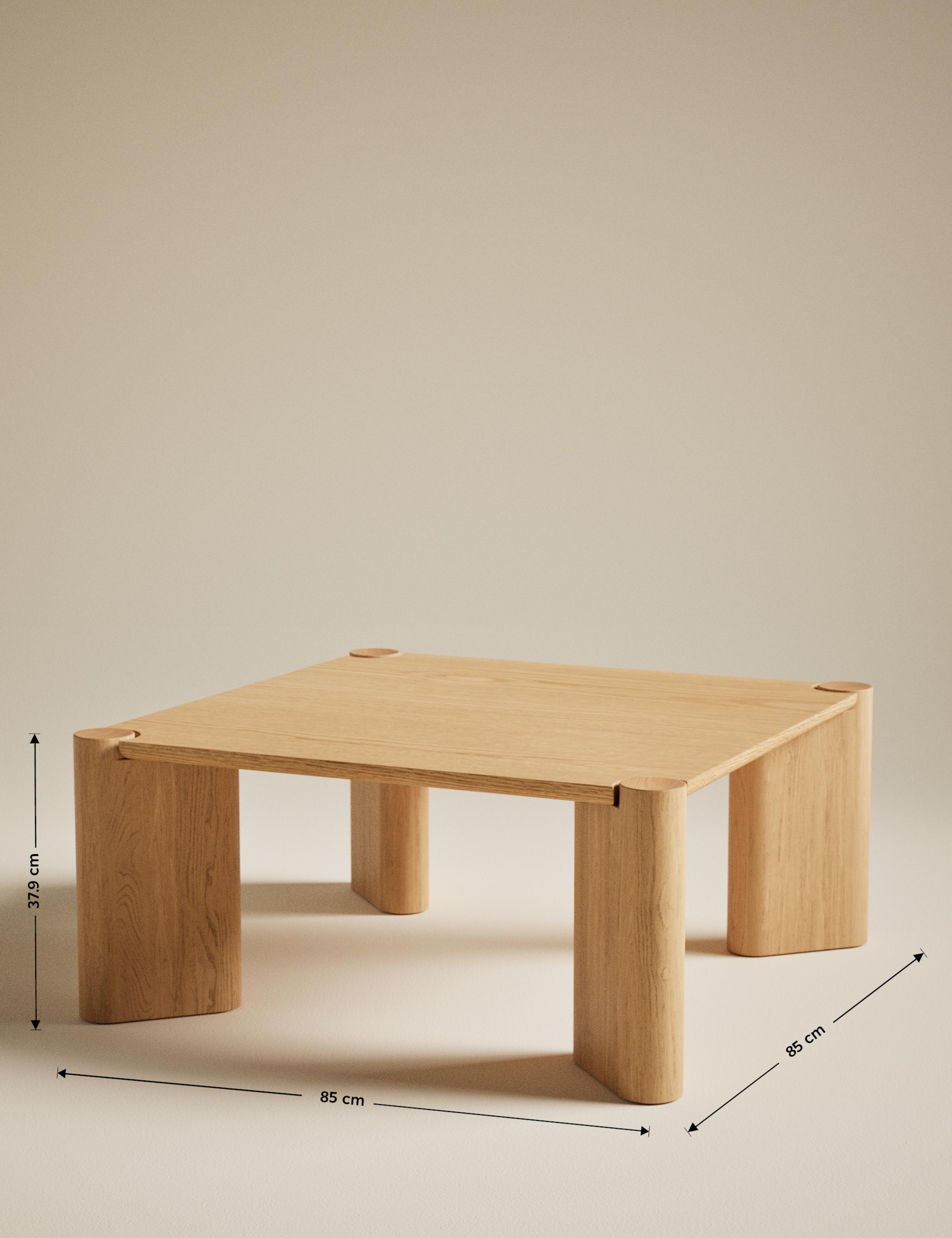 Notched Oak Coffee Table 6 of 7