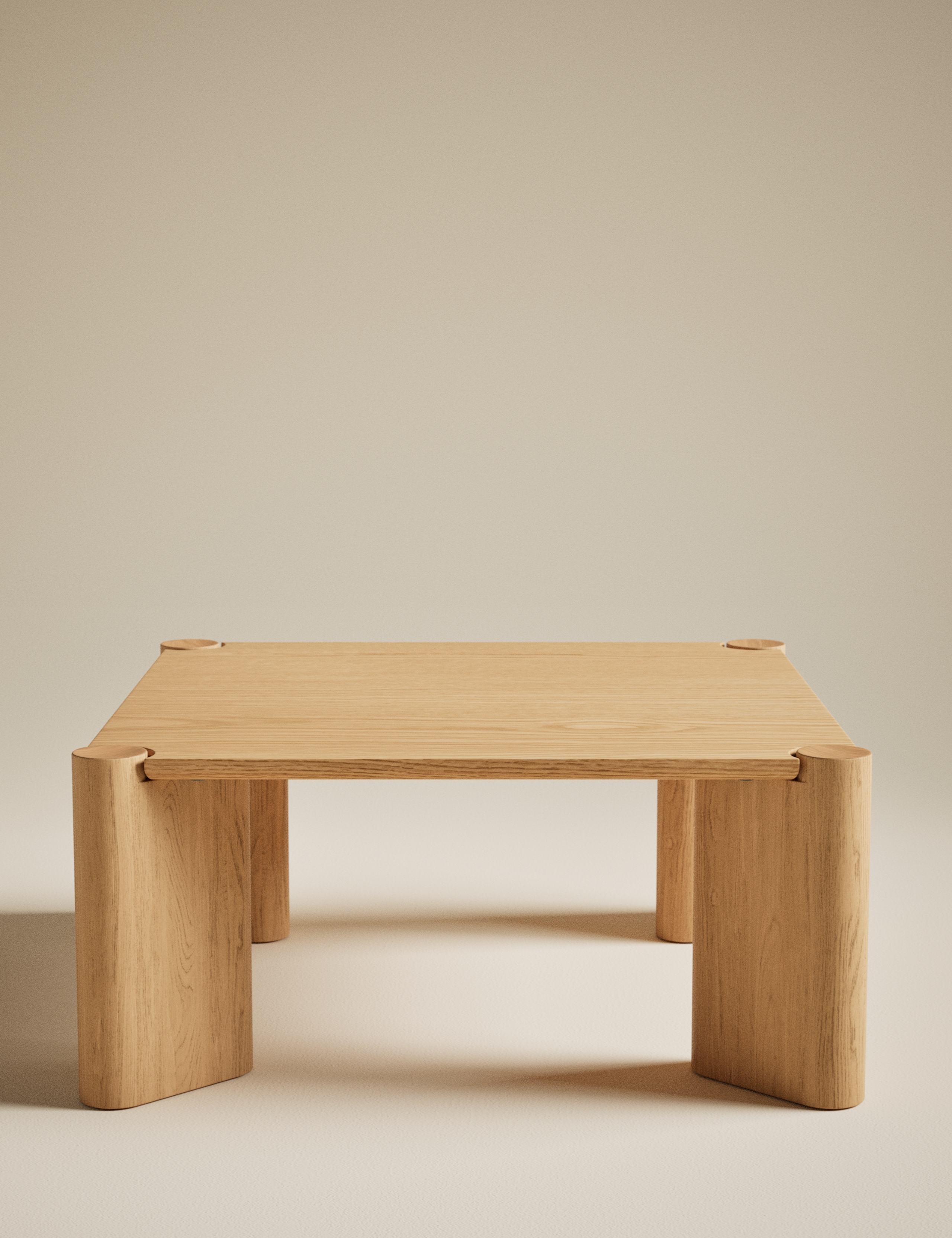 Notched Oak Coffee Table 7 of 7