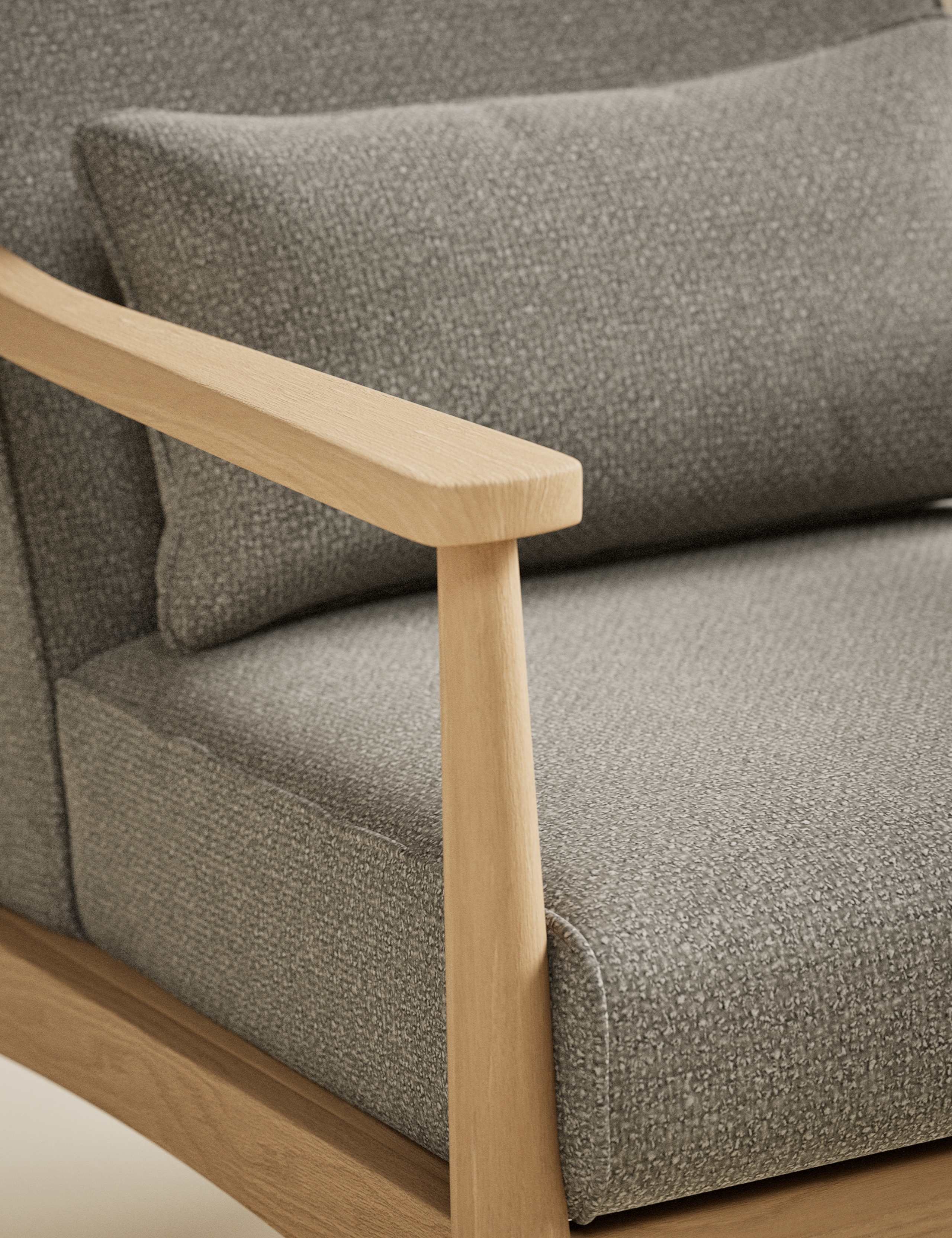 Sherwood Light Oak Chenille Accent Chair 4 of 8