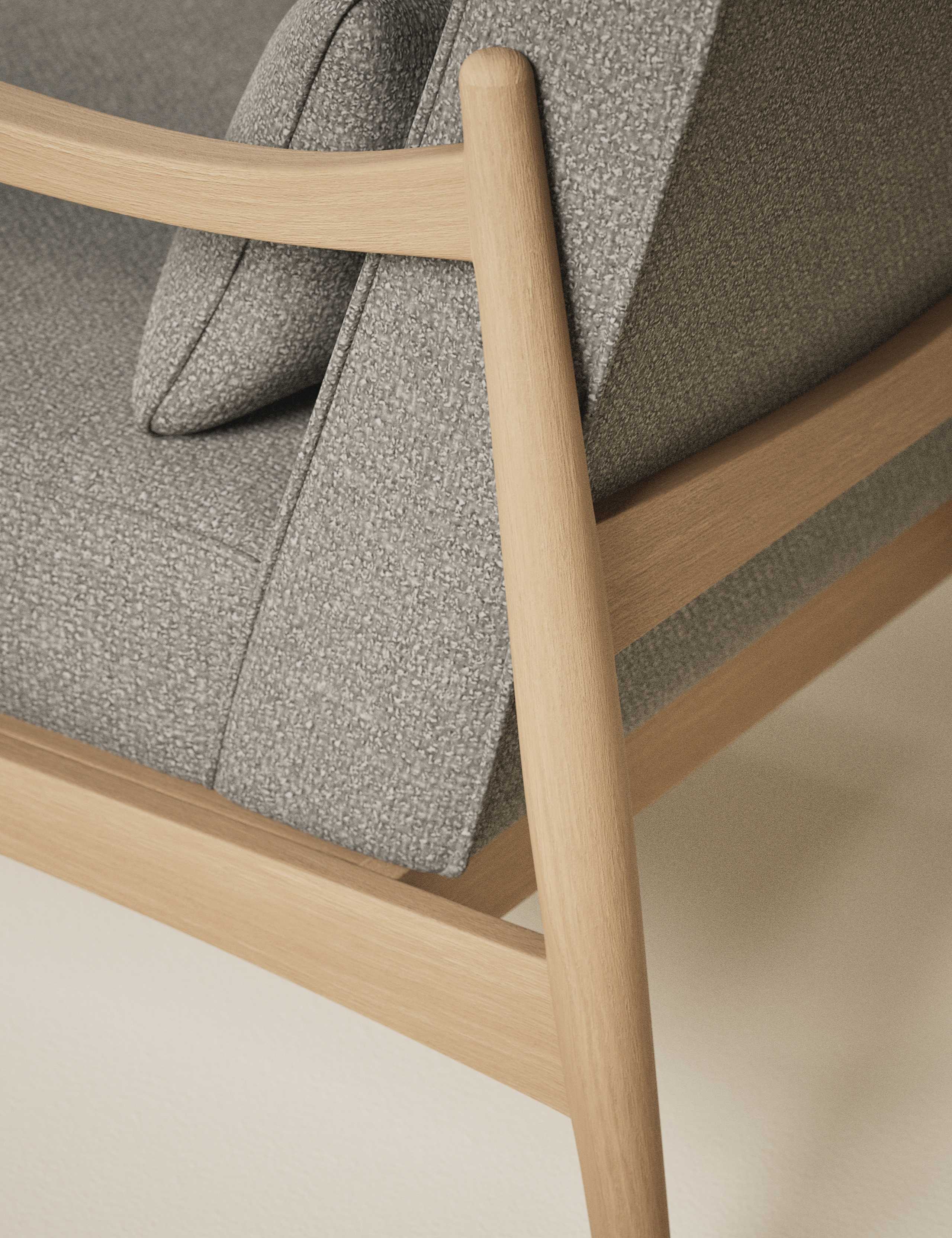 Sherwood Light Oak Chenille Accent Chair 5 of 8