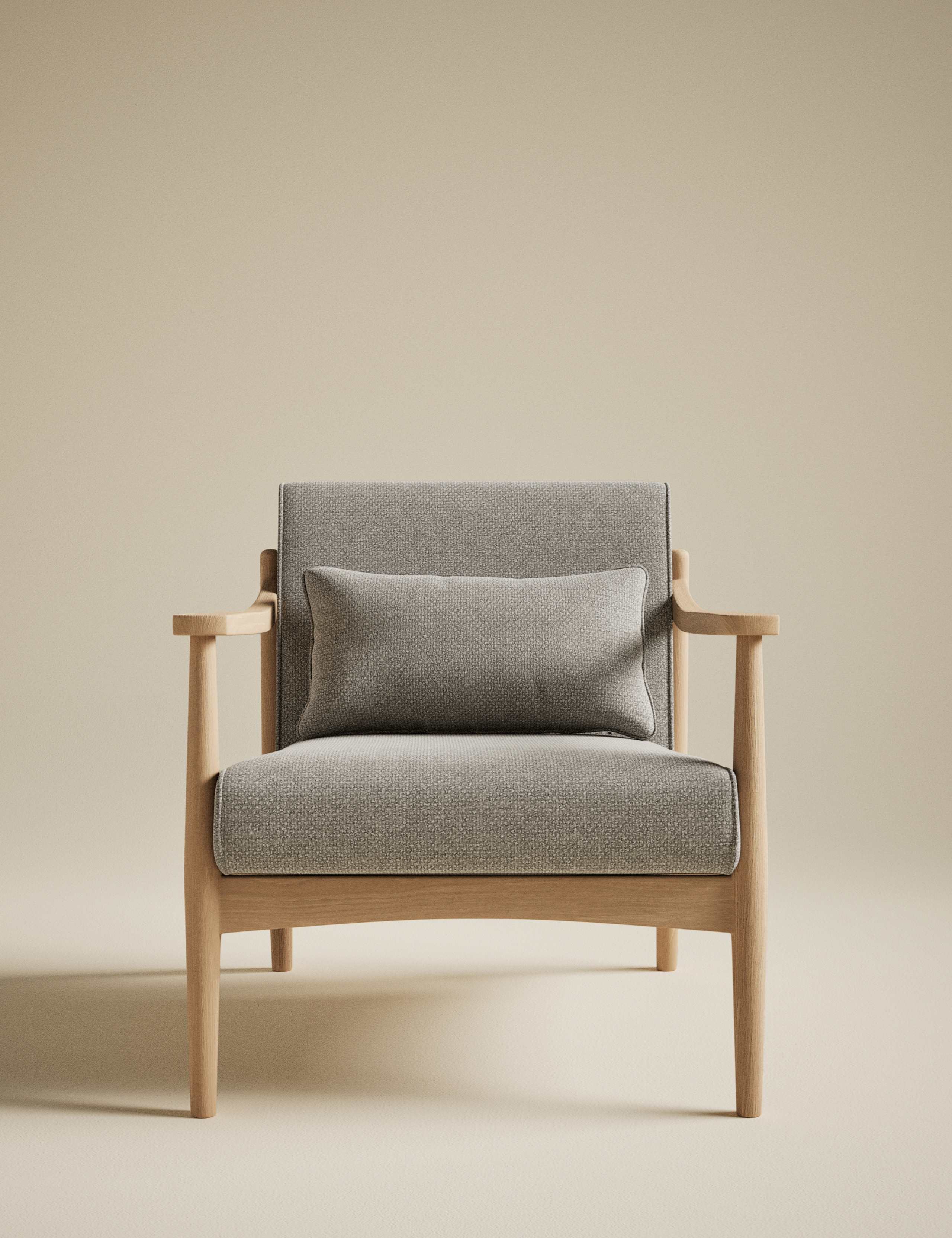 Sherwood Light Oak Chenille Accent Chair 2 of 8